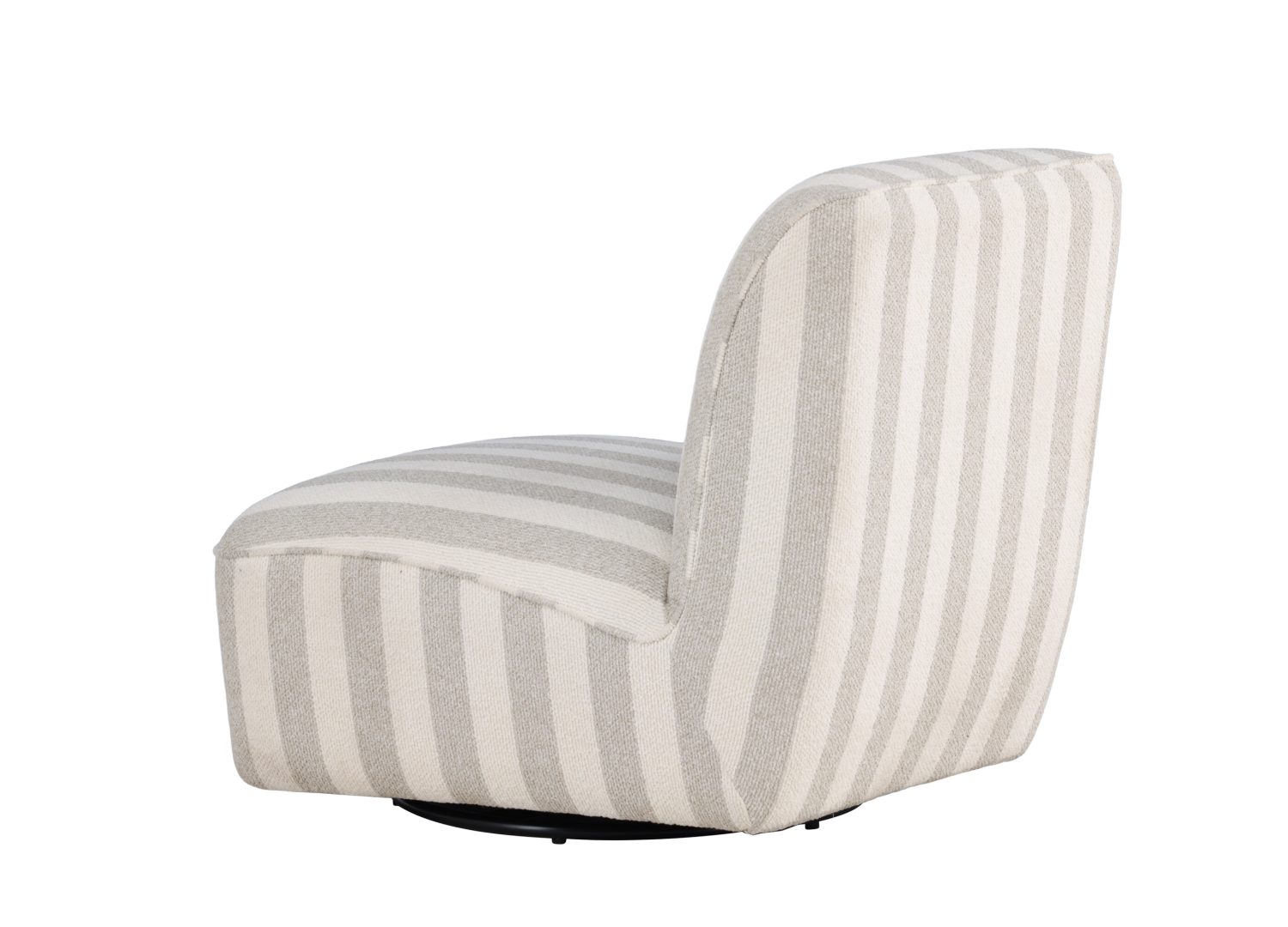 Fauteuil My en tissu beige et blanc vu sous un autre angle