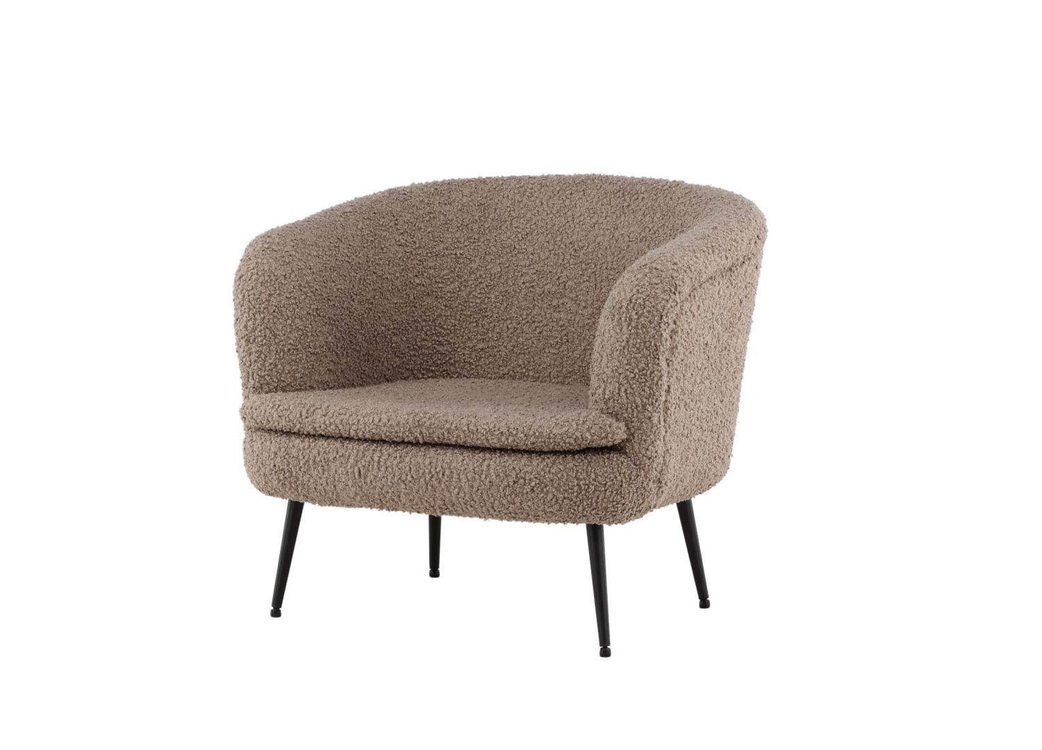 Fauteuil Nordkoster en tissu beige vu sous un autre angle