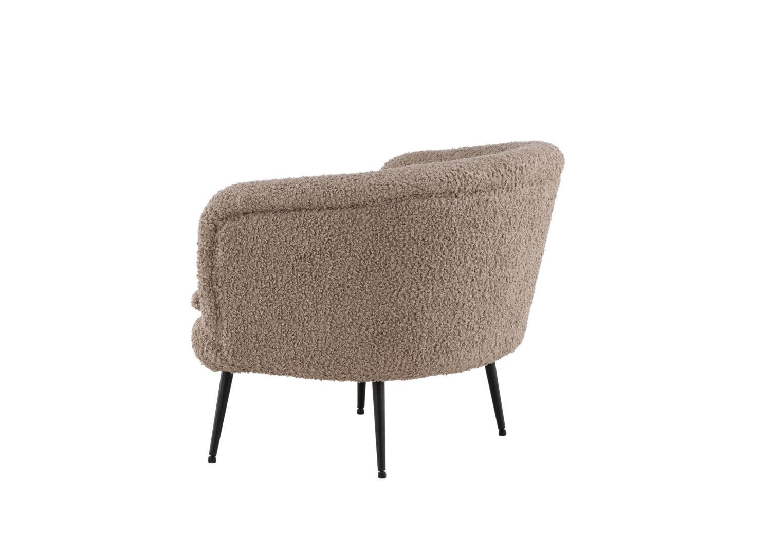 Fauteuil Nordkoster en tissu beige vu sous un autre angle