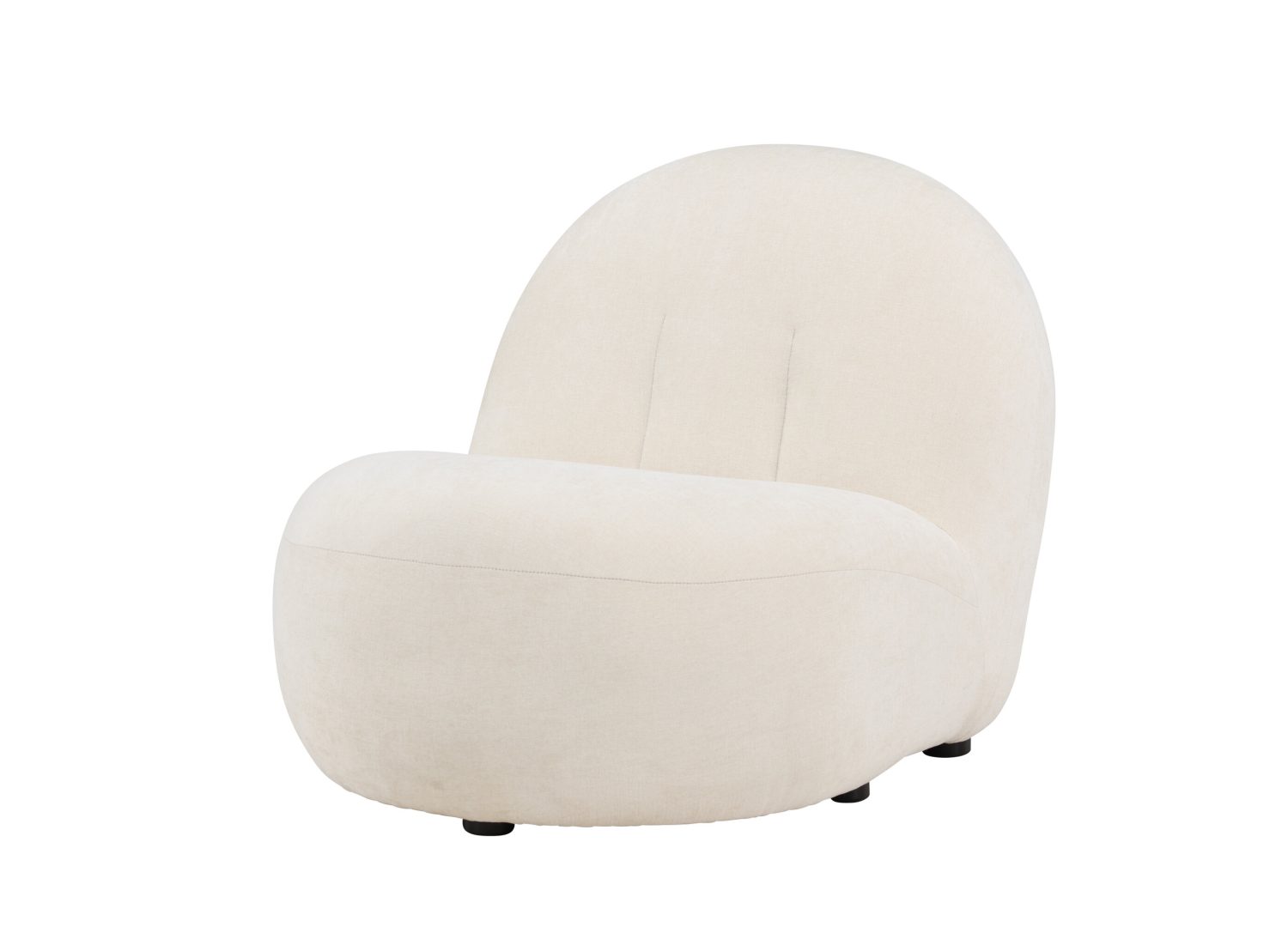 Fauteuil Omaha en tissu blanc vu sous un autre angle