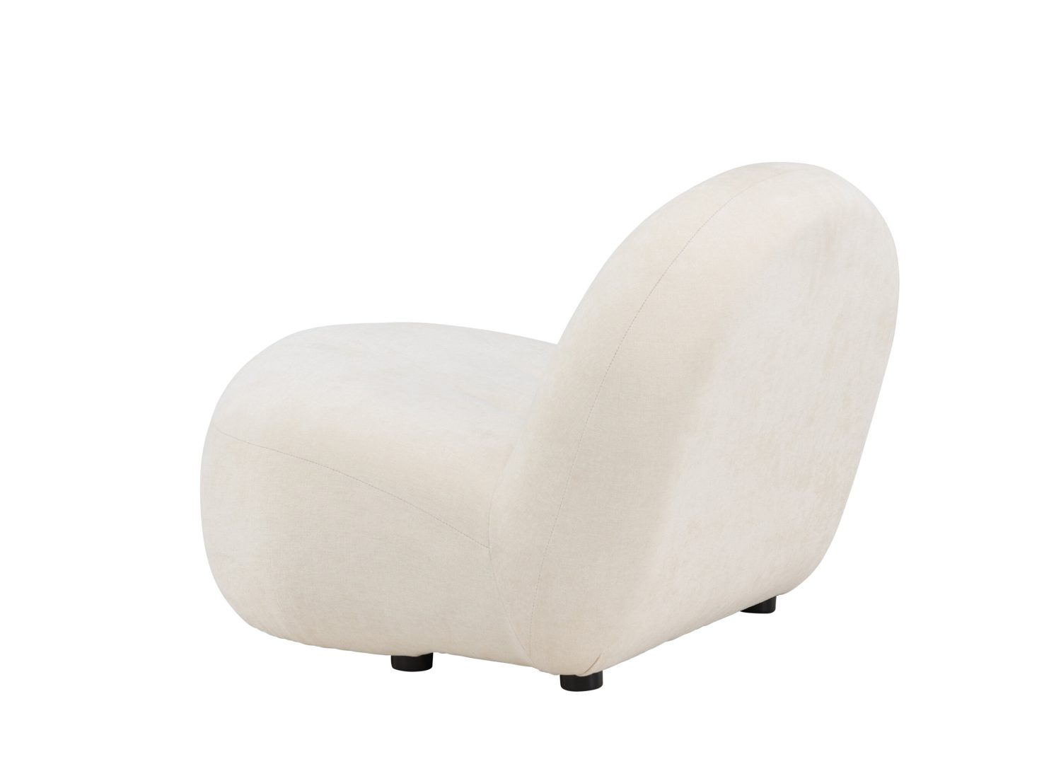 Fauteuil Omaha en tissu blanc vu sous un autre angle