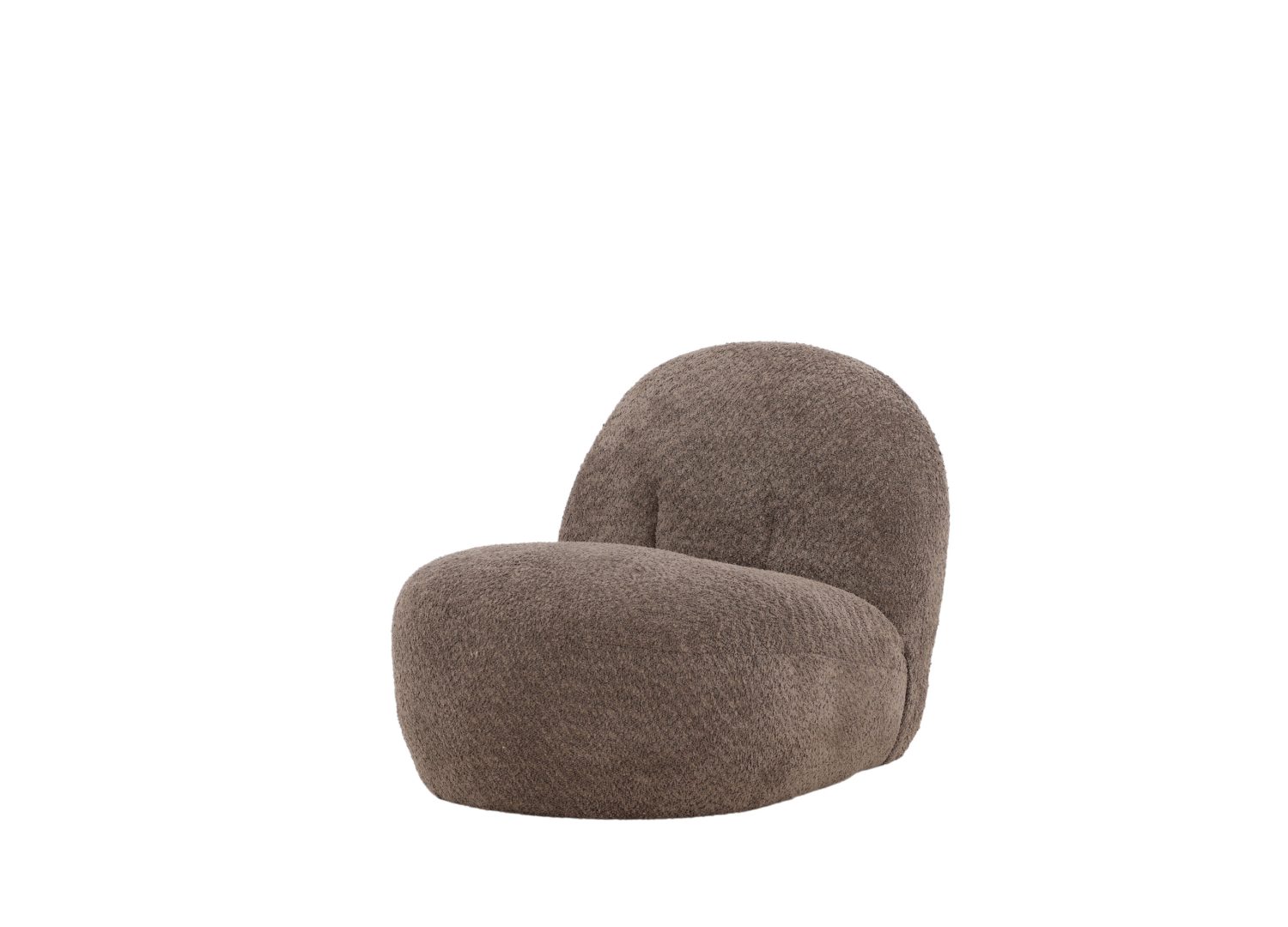 Fauteuil Omaha en tissu marron vu sous un autre angle