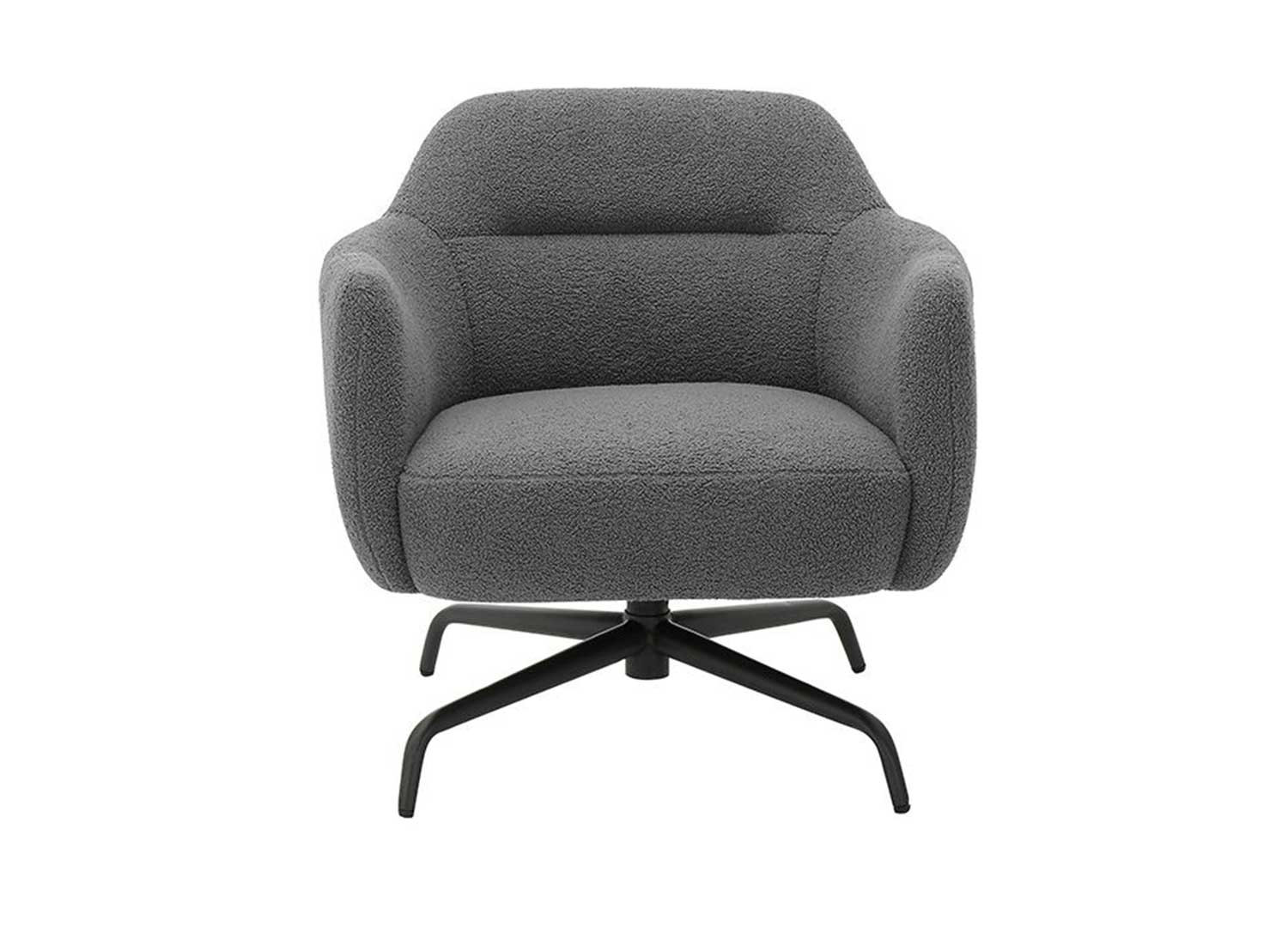 Fauteuil pivotant anthracite et métal noir Tajo