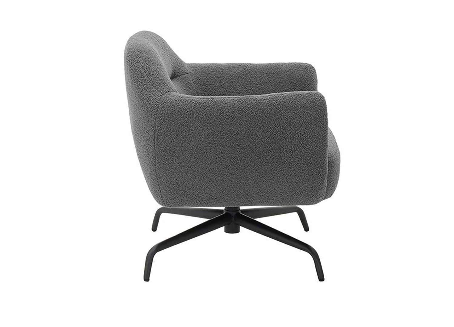 Fauteuil pivotant anthracite et métal noir Tajo