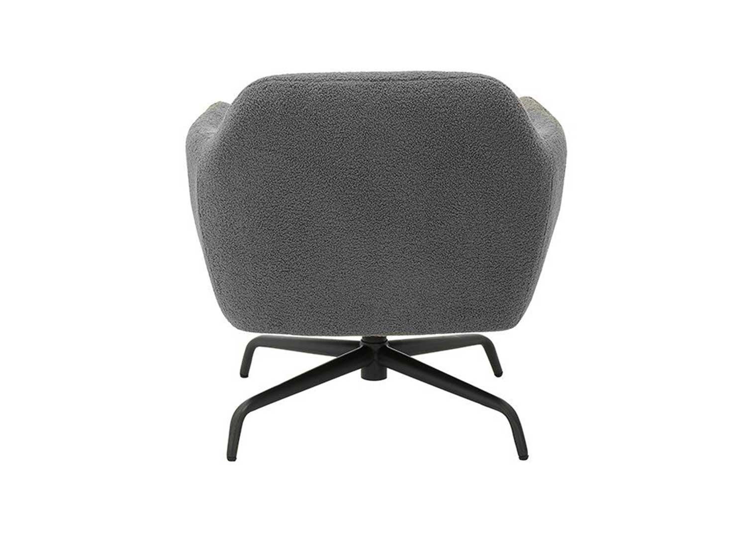 Fauteuil pivotant anthracite et métal noir Tajo