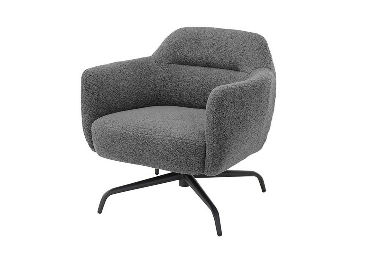 Fauteuil pivotant anthracite et métal noir Tajo