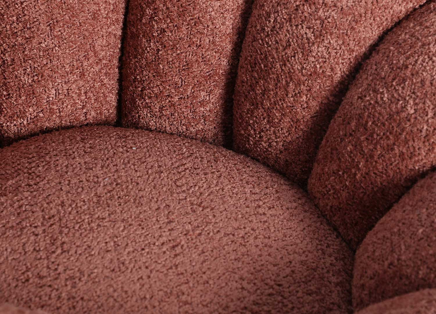 Fauteuil pivotant bouclé terracotta Amadeo