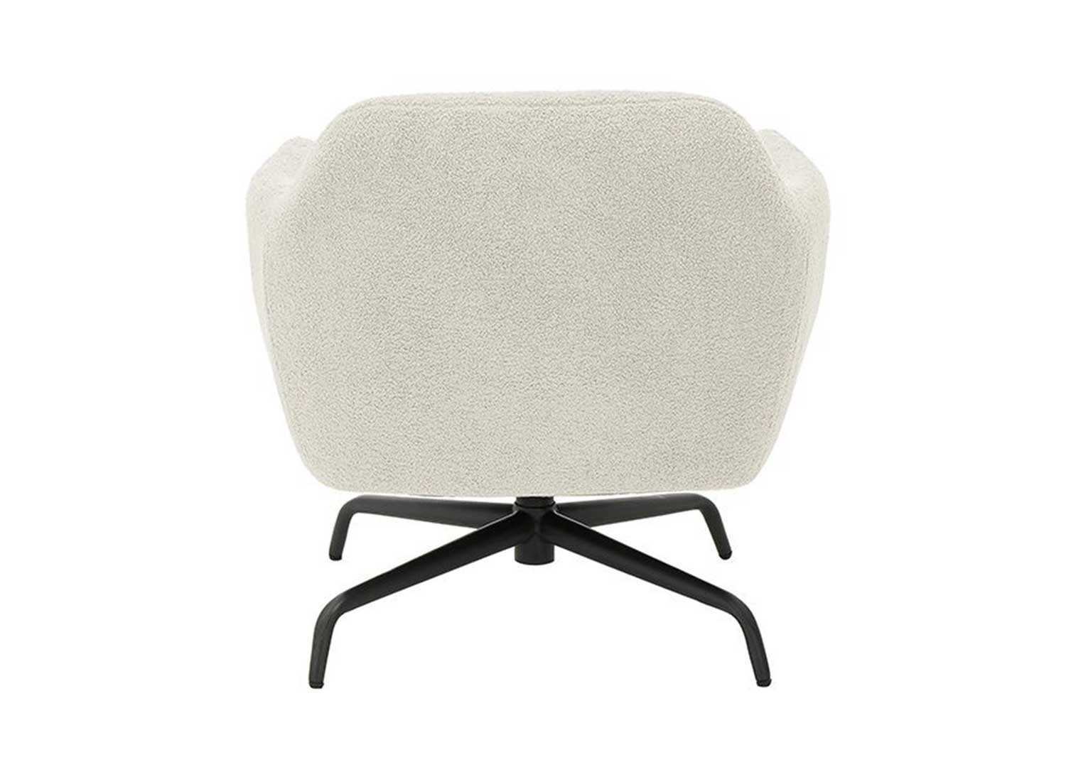 Fauteuil crème pivotant et métal noir Tajo