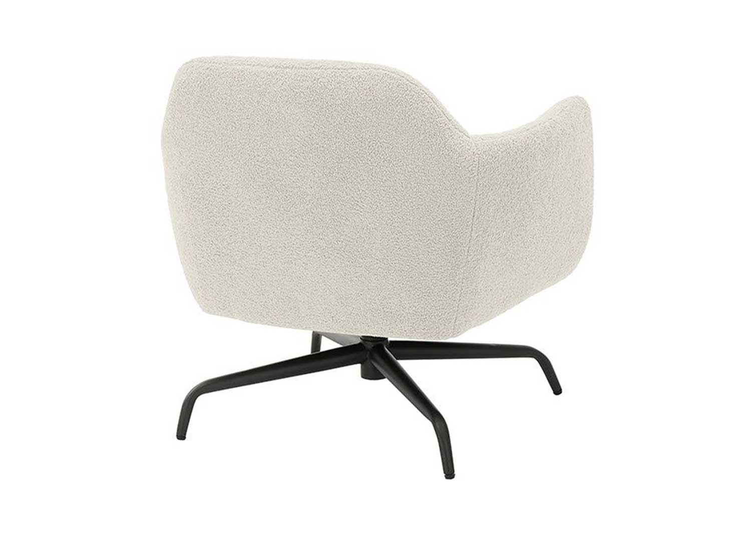 Fauteuil crème pivotant et métal noir Tajo