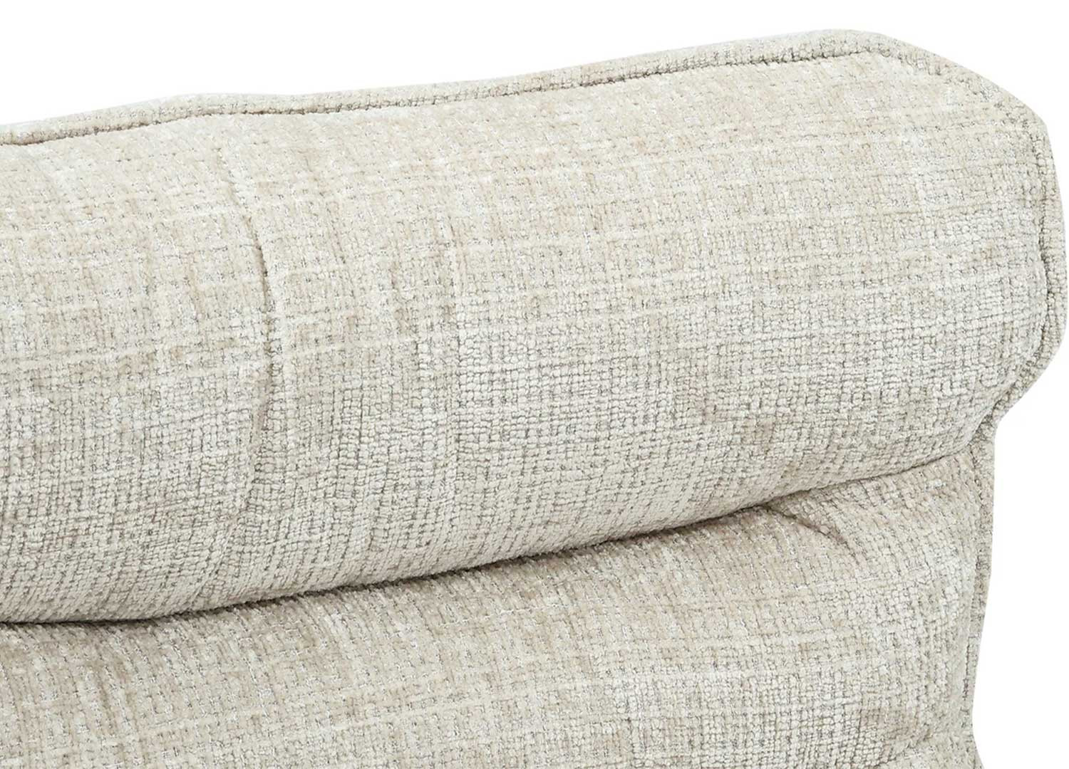 Fauteuil pivotant en tissu beige champagne et métal noir Logan