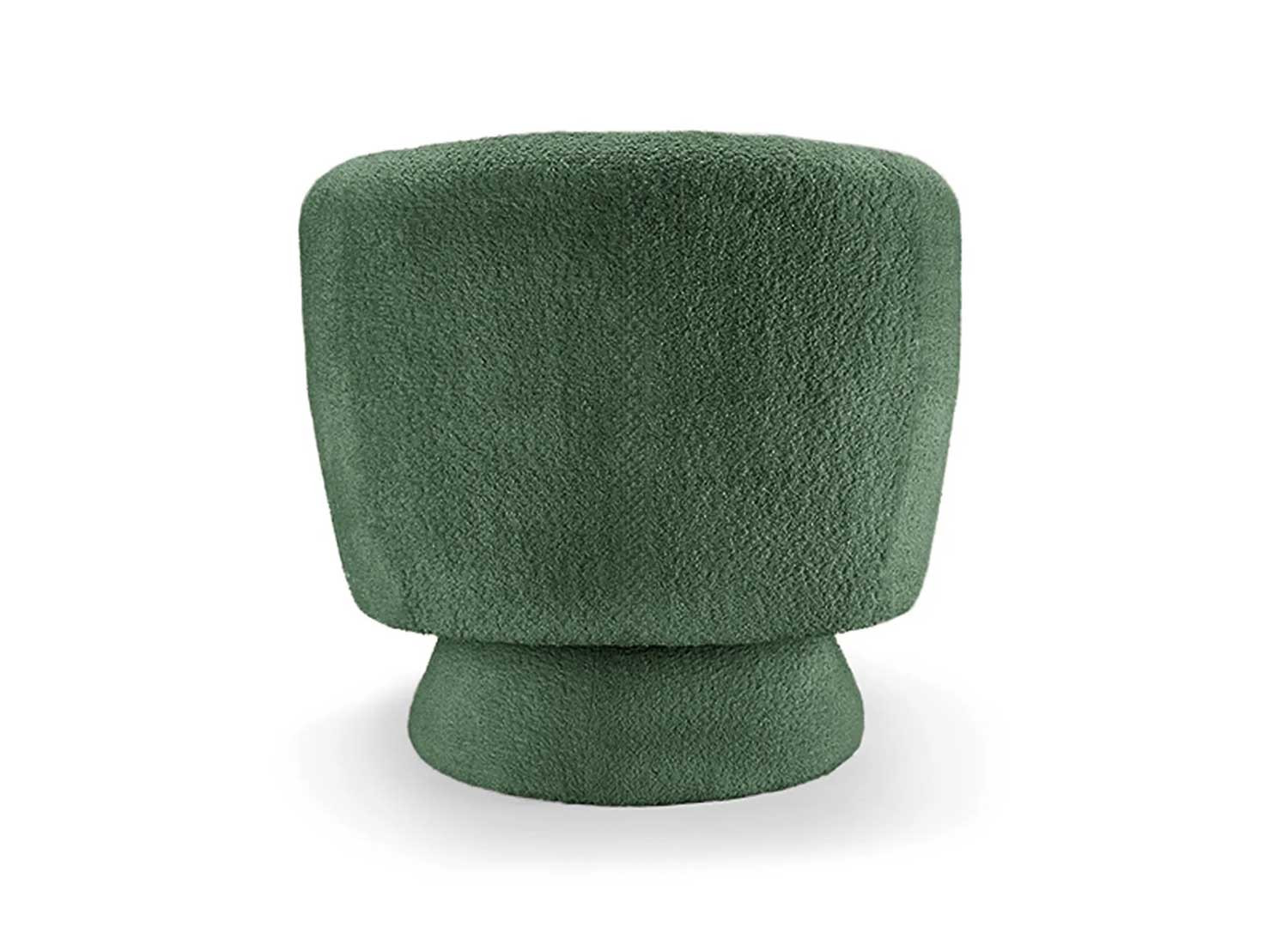 Fauteuil pivotant tissu bouclé vert Tirian