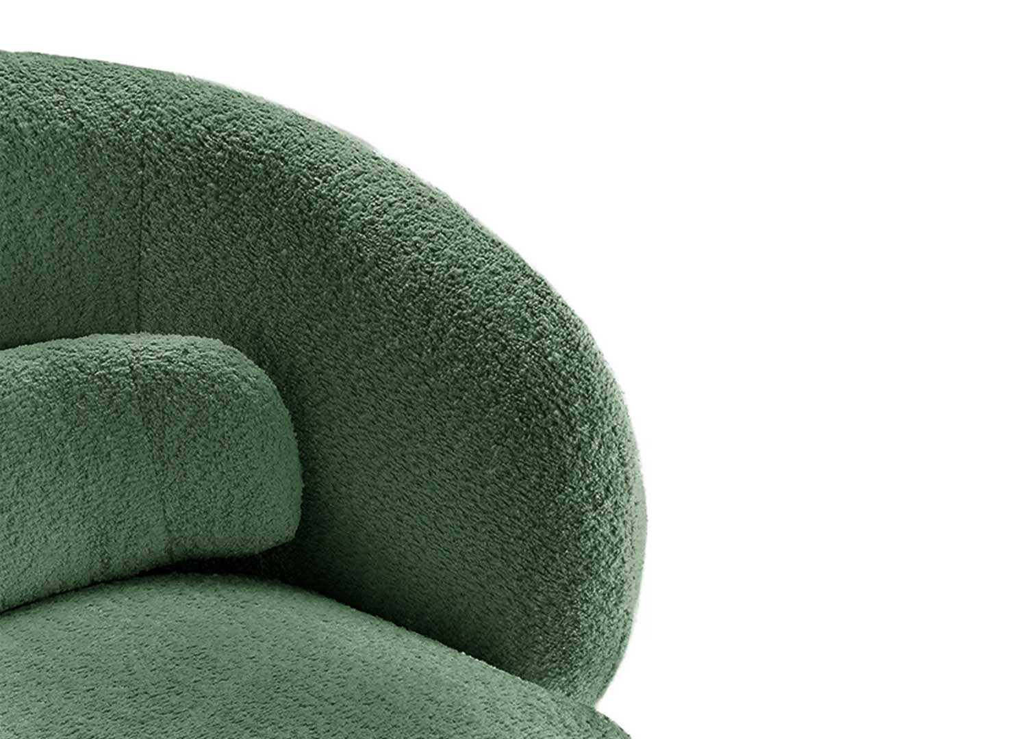 Fauteuil pivotant tissu bouclé vert Tirian