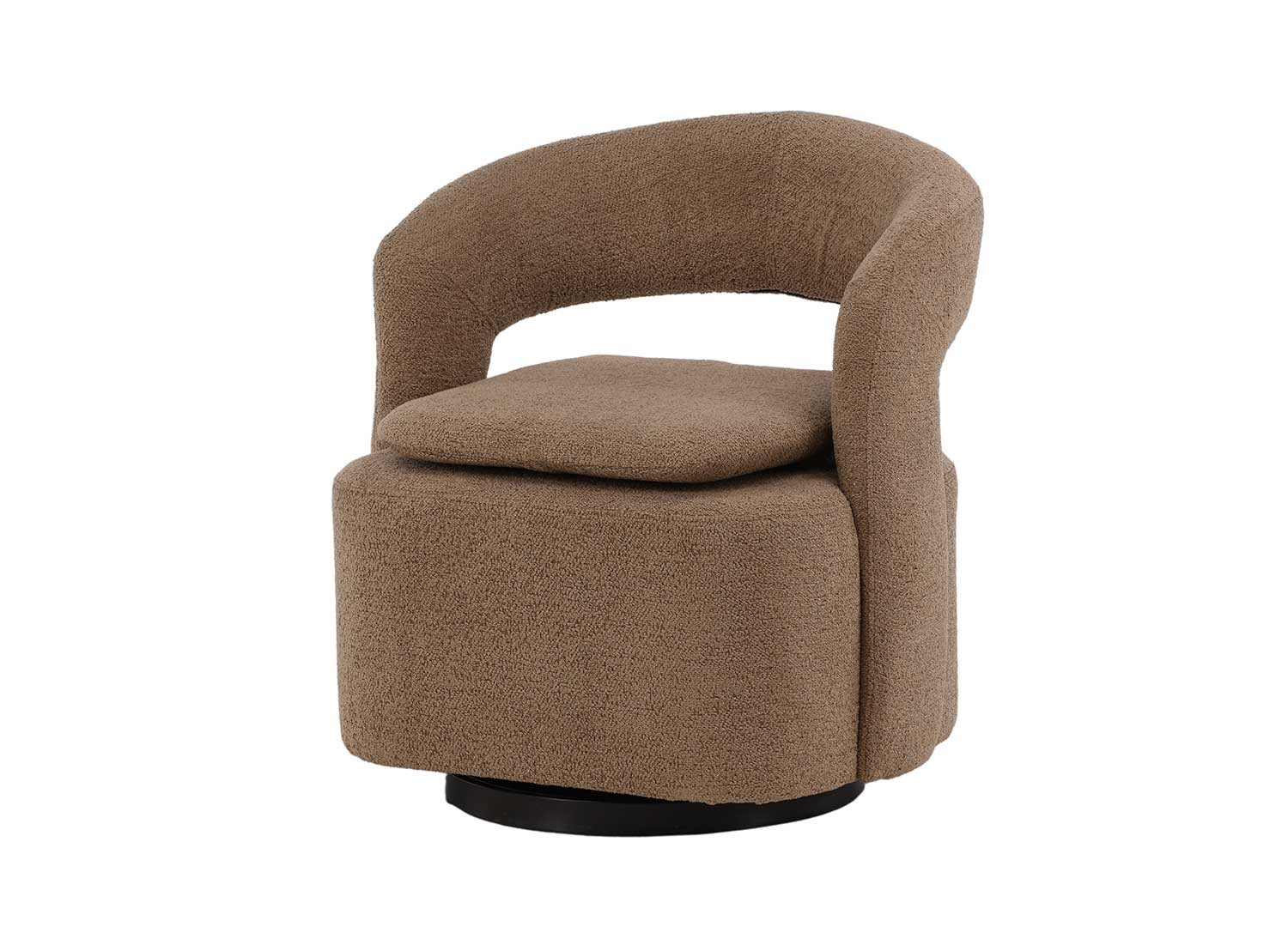 Fauteuil pivotant tissu brun clair
