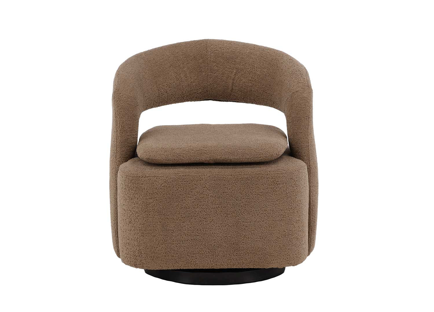 Fauteuil pivotant tissu brun clair