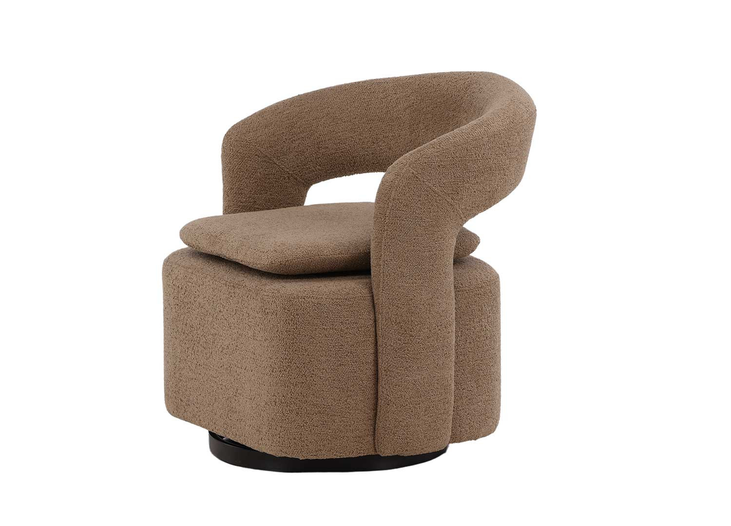 Fauteuil pivotant tissu brun clair