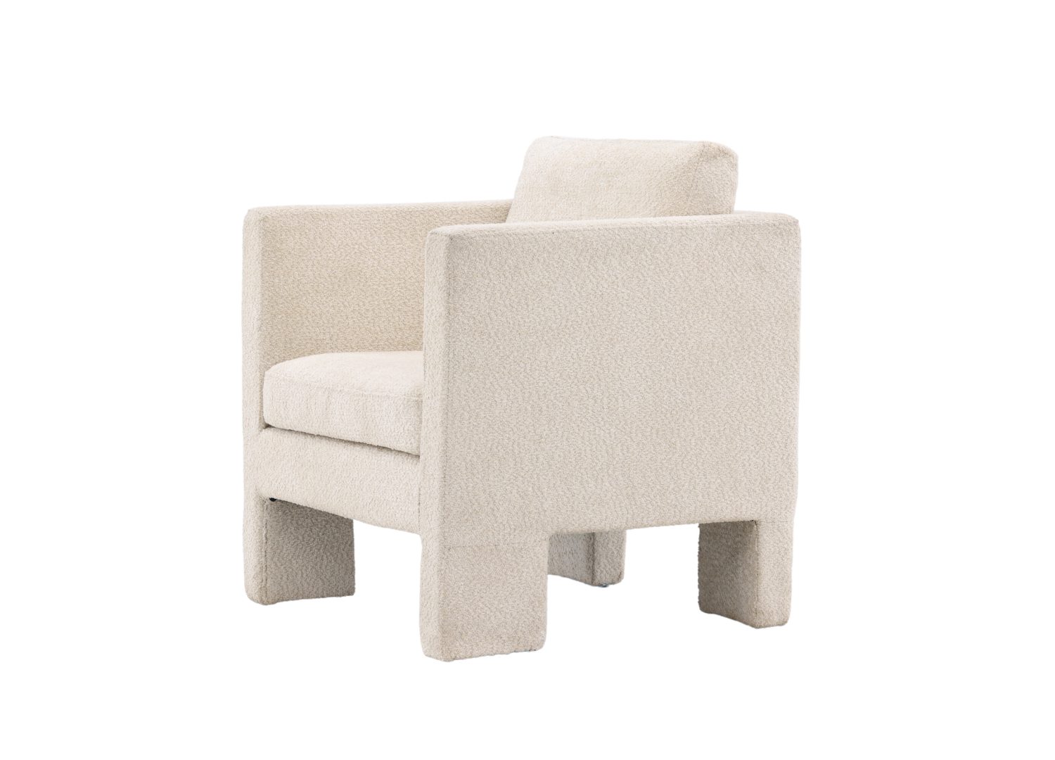 Vue produit du fauteuil Ragusa en tissu blanc