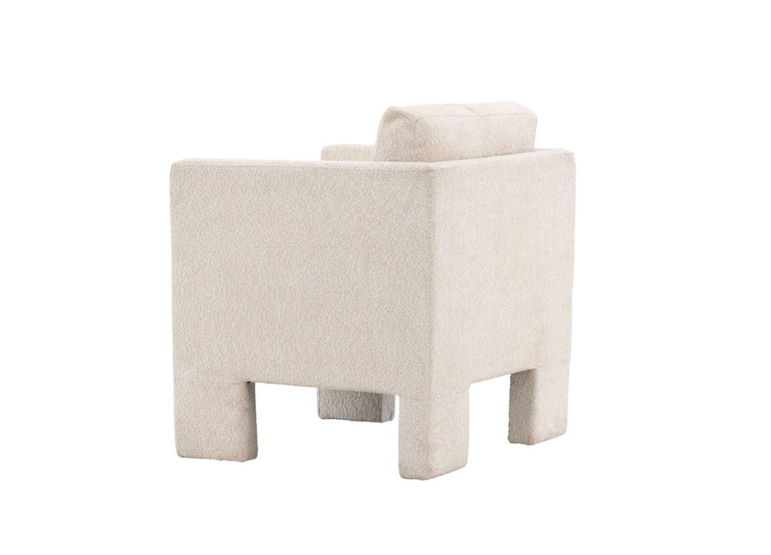 Fauteuil Ragusa en tissu blanc vu sous un autre angle