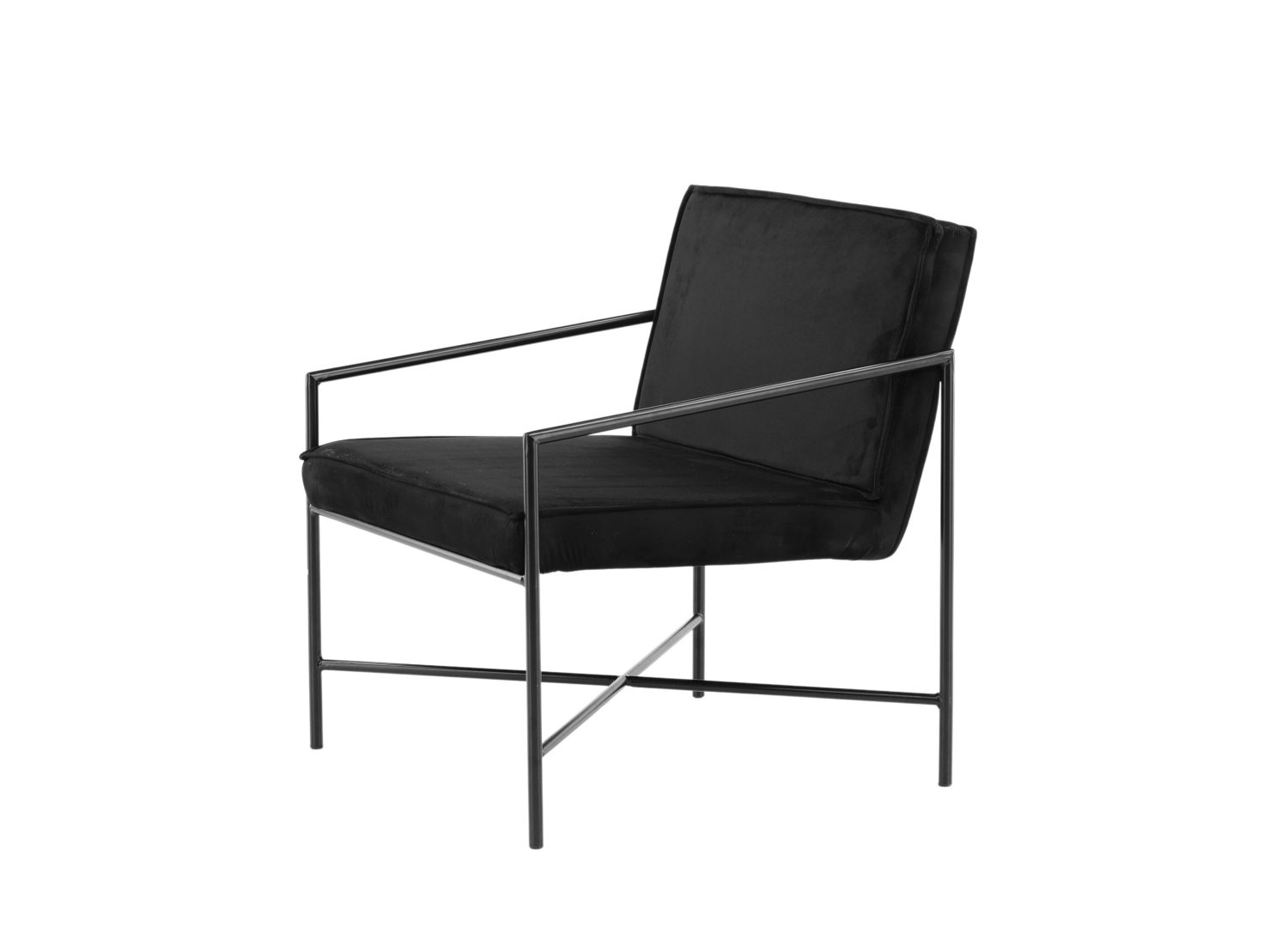 Vue produit du fauteuil Rakel en velours noir