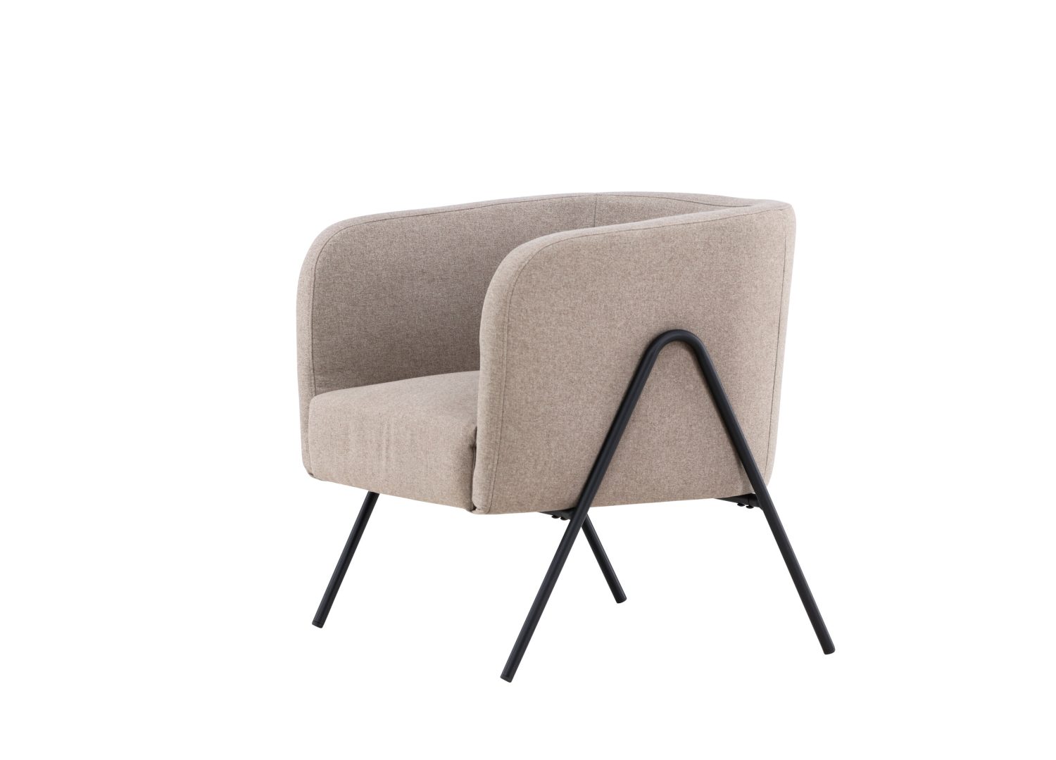 Vue produit du fauteuil Rika en tissu beige