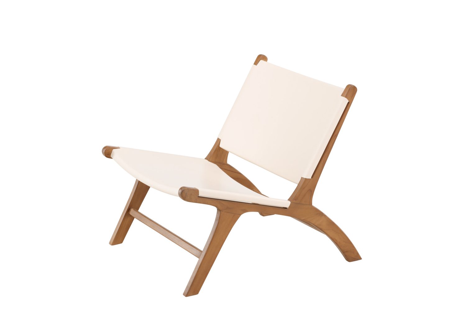Vue produit du fauteuil Rike en similicuir beige
