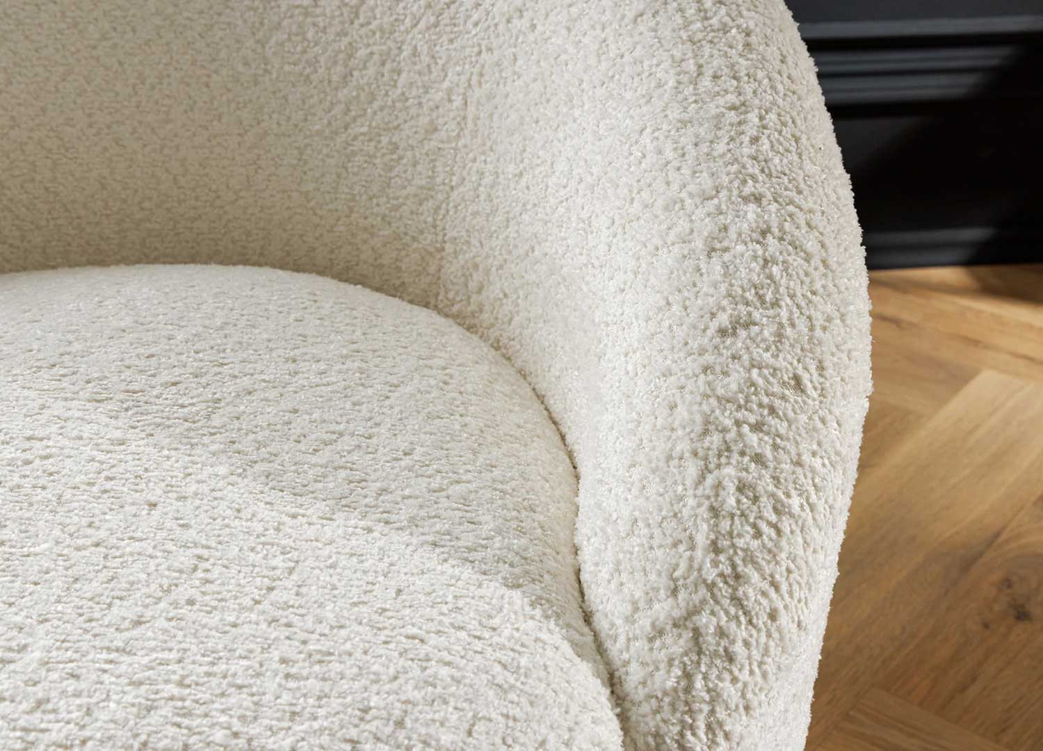 Fauteuil rotatif bouclé blanc Mirea