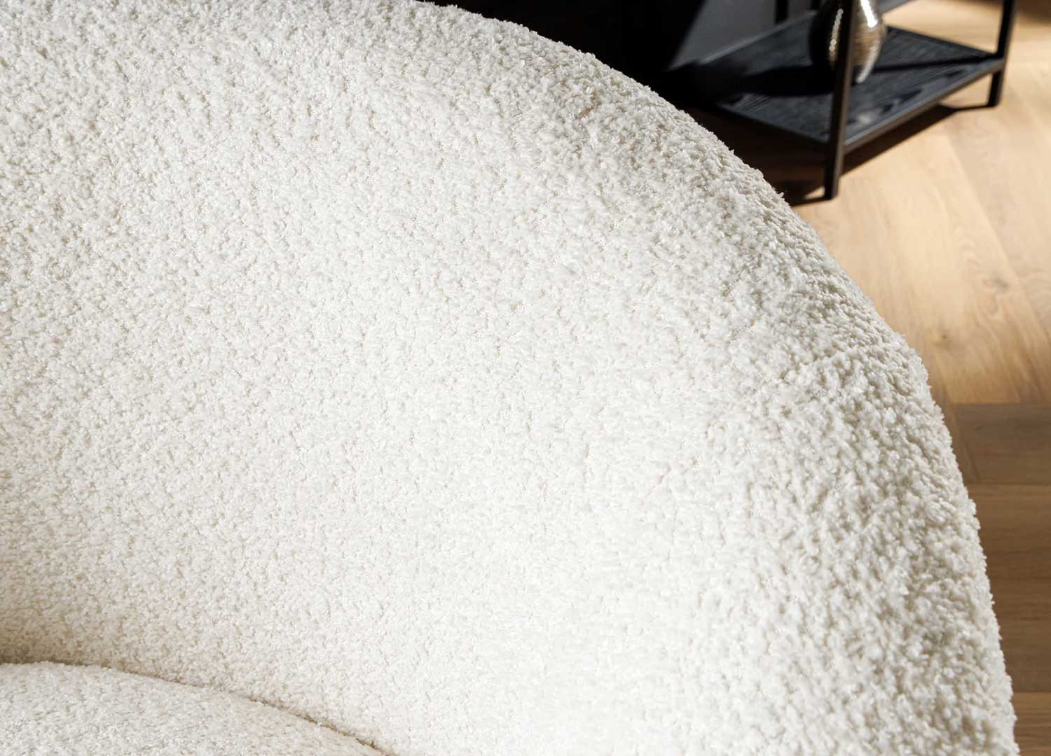 Fauteuil rotatif bouclé blanc Mirea