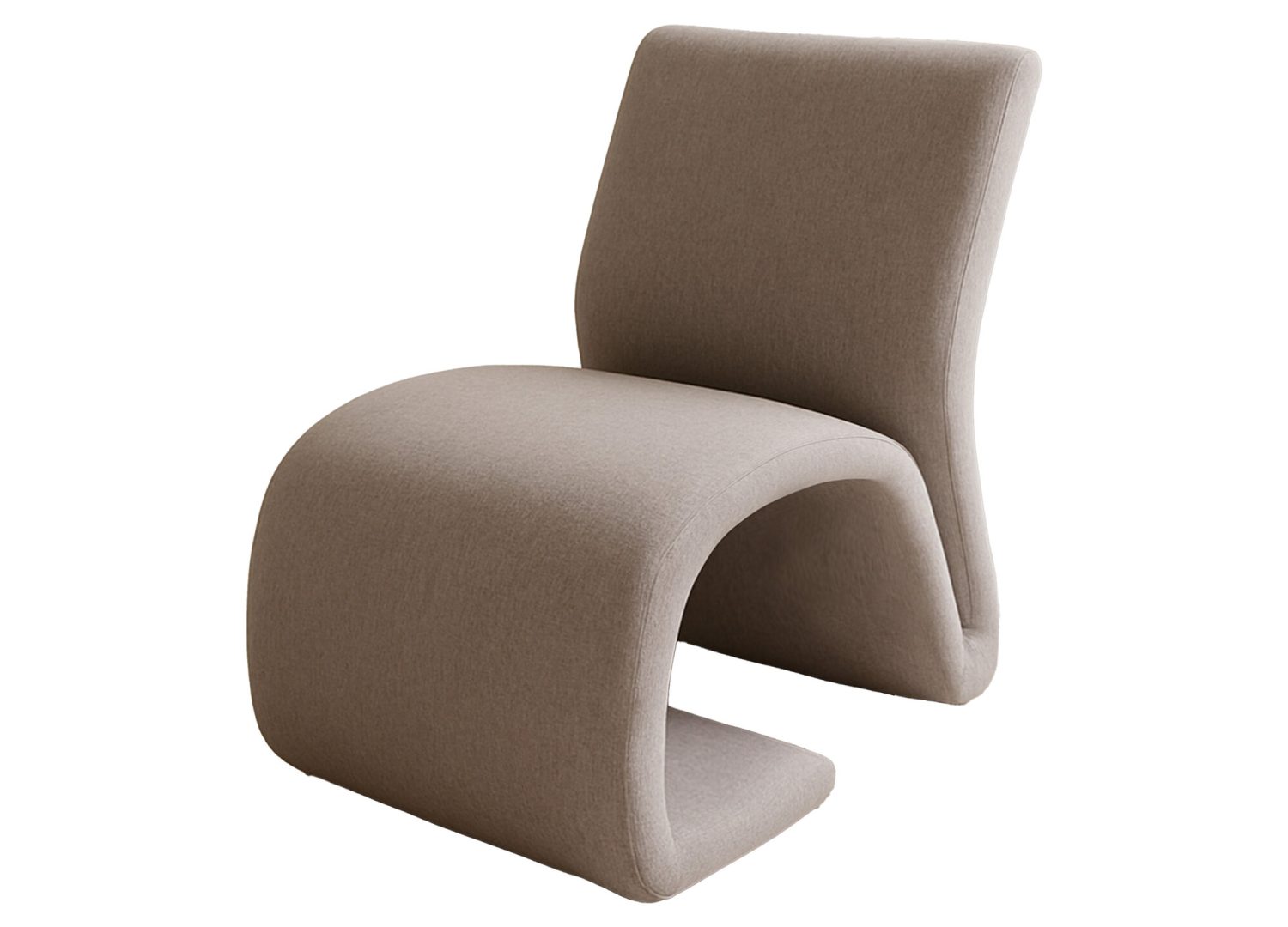 Fauteuil Rulls en tissu marron vu sous un autre angle
