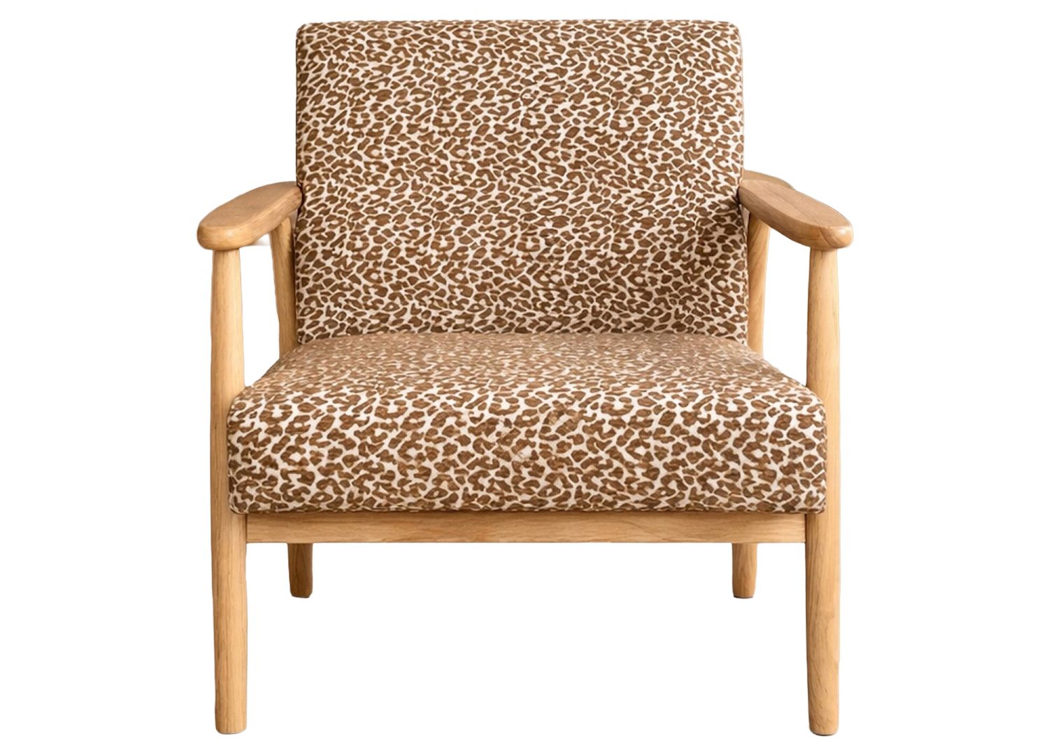 Vue produit du fauteuil Runbert en tissu marron