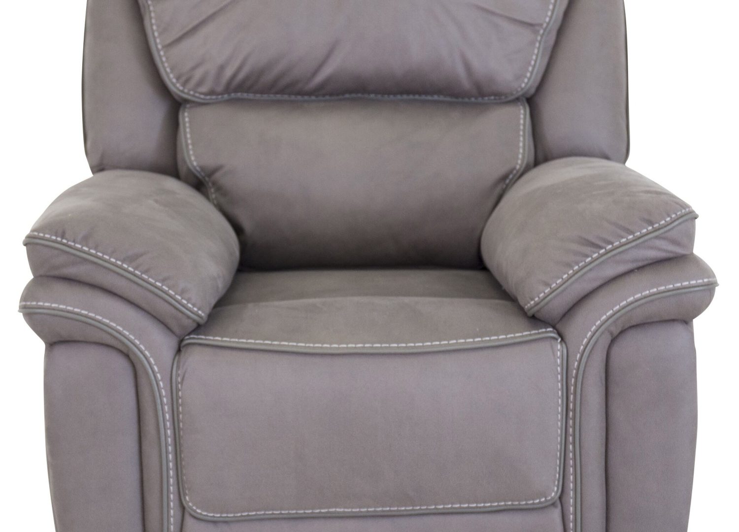 Fauteuil Saranda en microfibre gris vu sous un autre angle