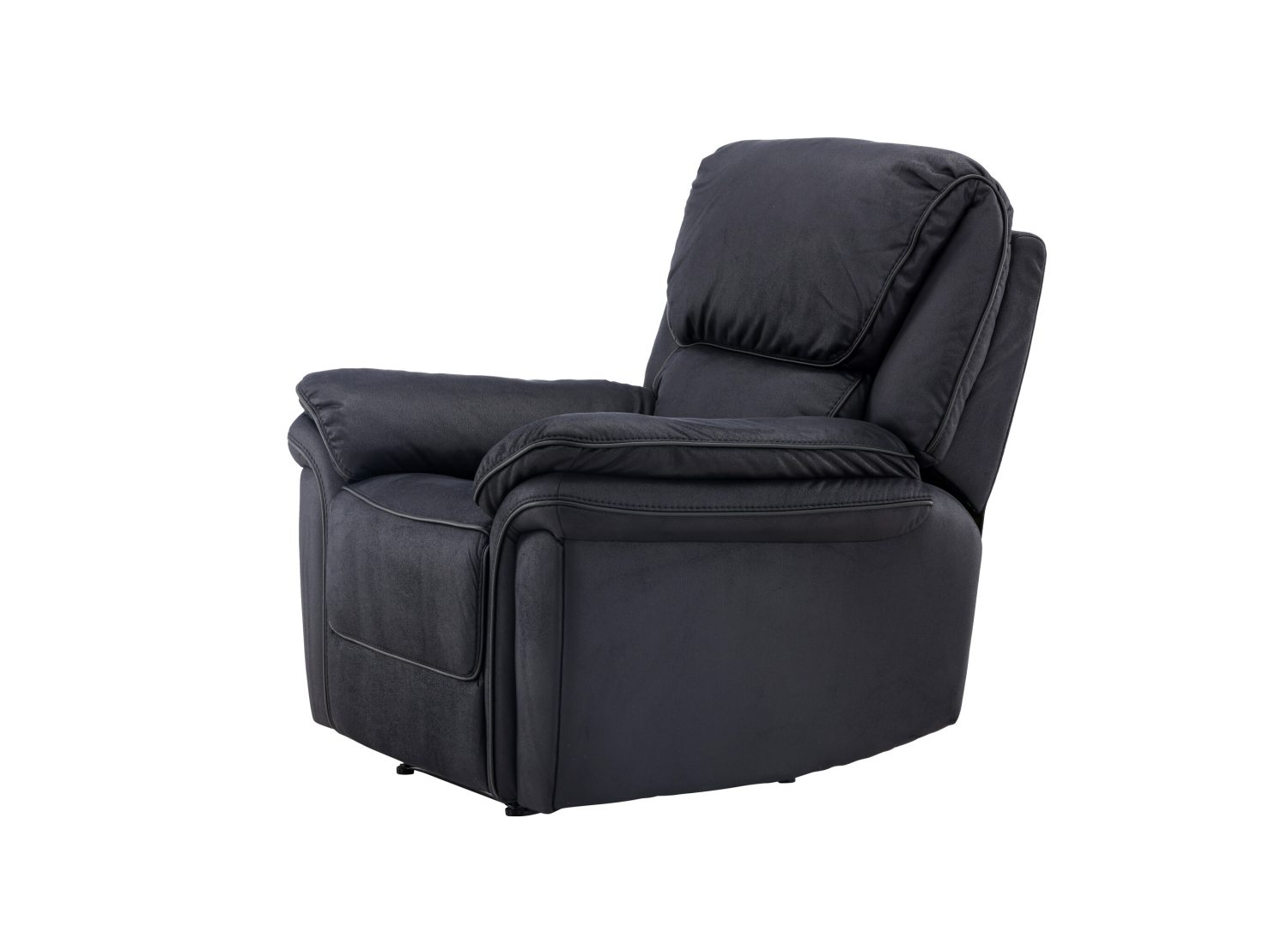 Vue produit du fauteuil Saranda en microfibre noir