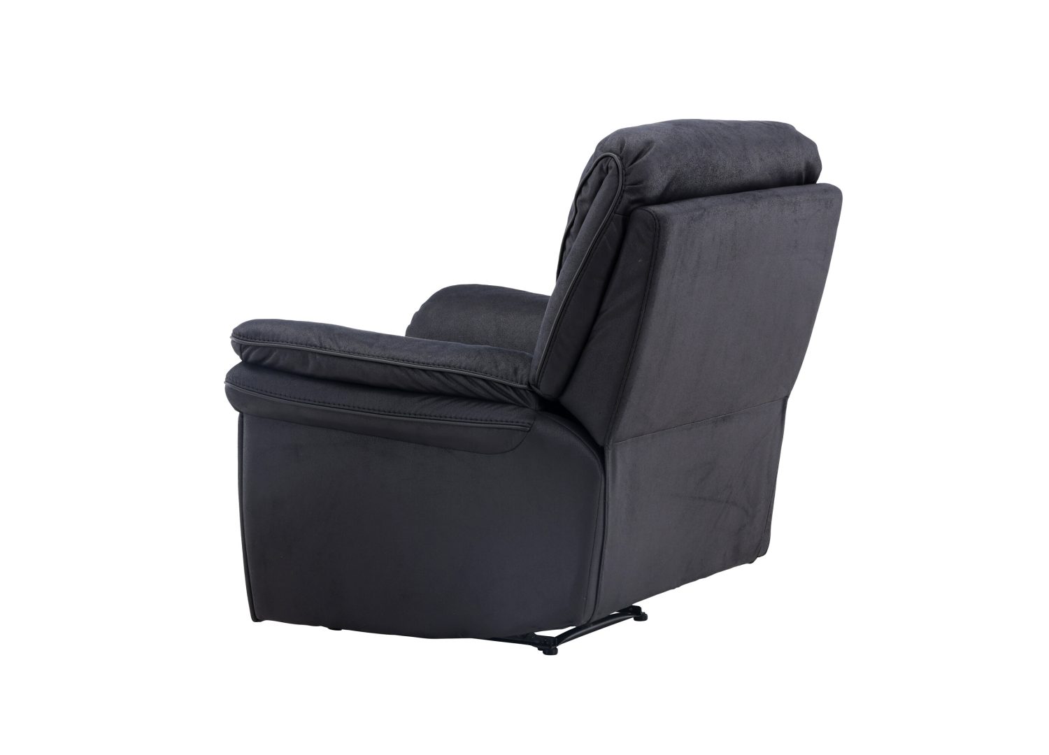 Fauteuil Saranda en microfibre noir vu sous un autre angle