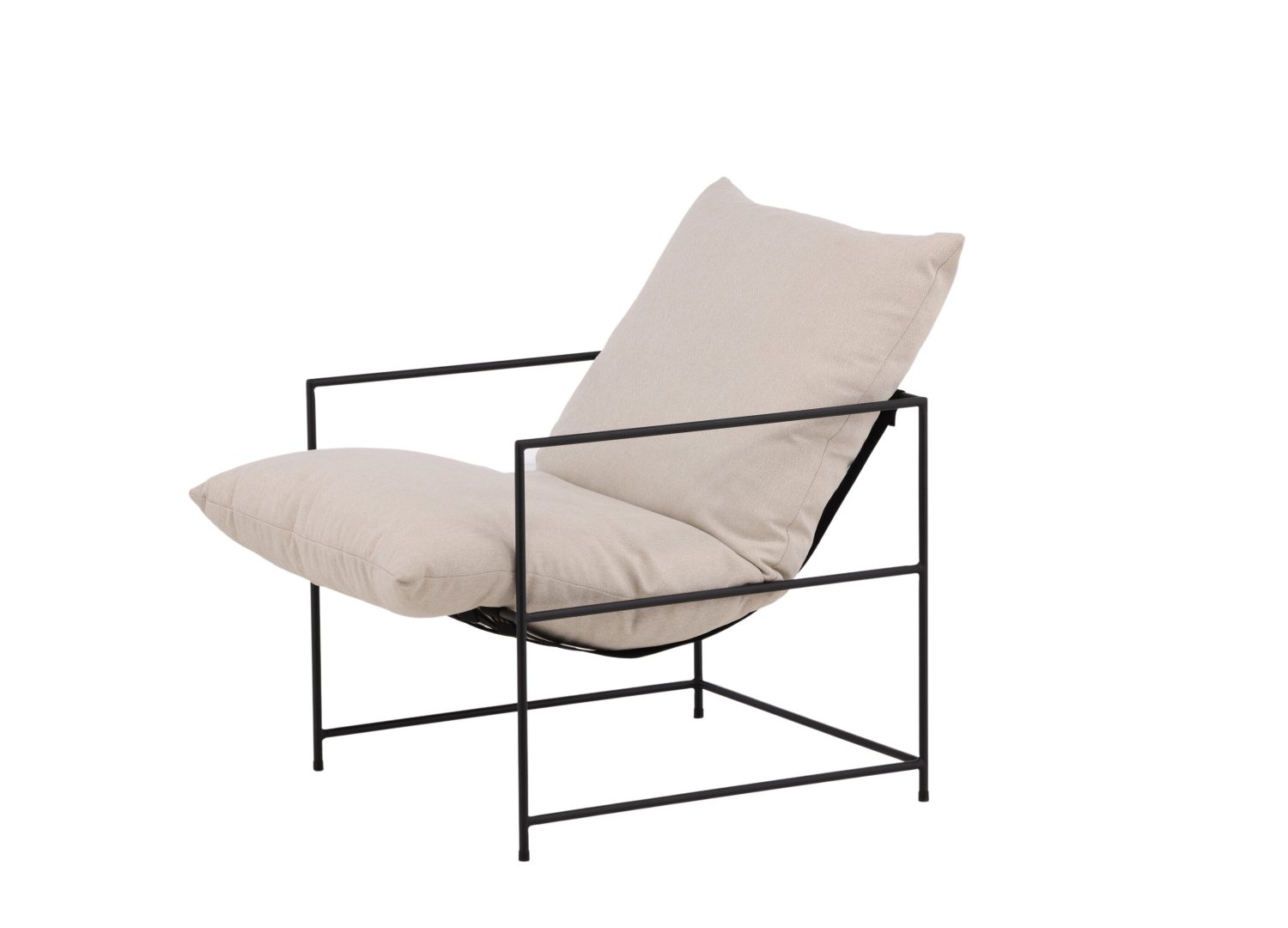 Vue produit du fauteuil Sedalia en tissu effet lin blanc