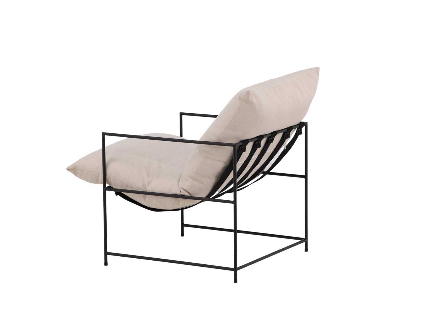 Fauteuil Sedalia en tissu effet lin blanc vu sous un autre angle