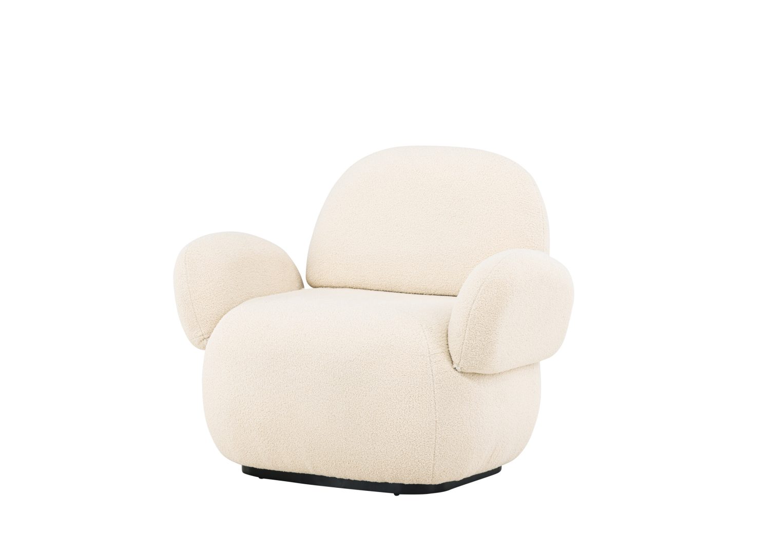 Fauteuil Sevilla en tissu beige vu sous un autre angle