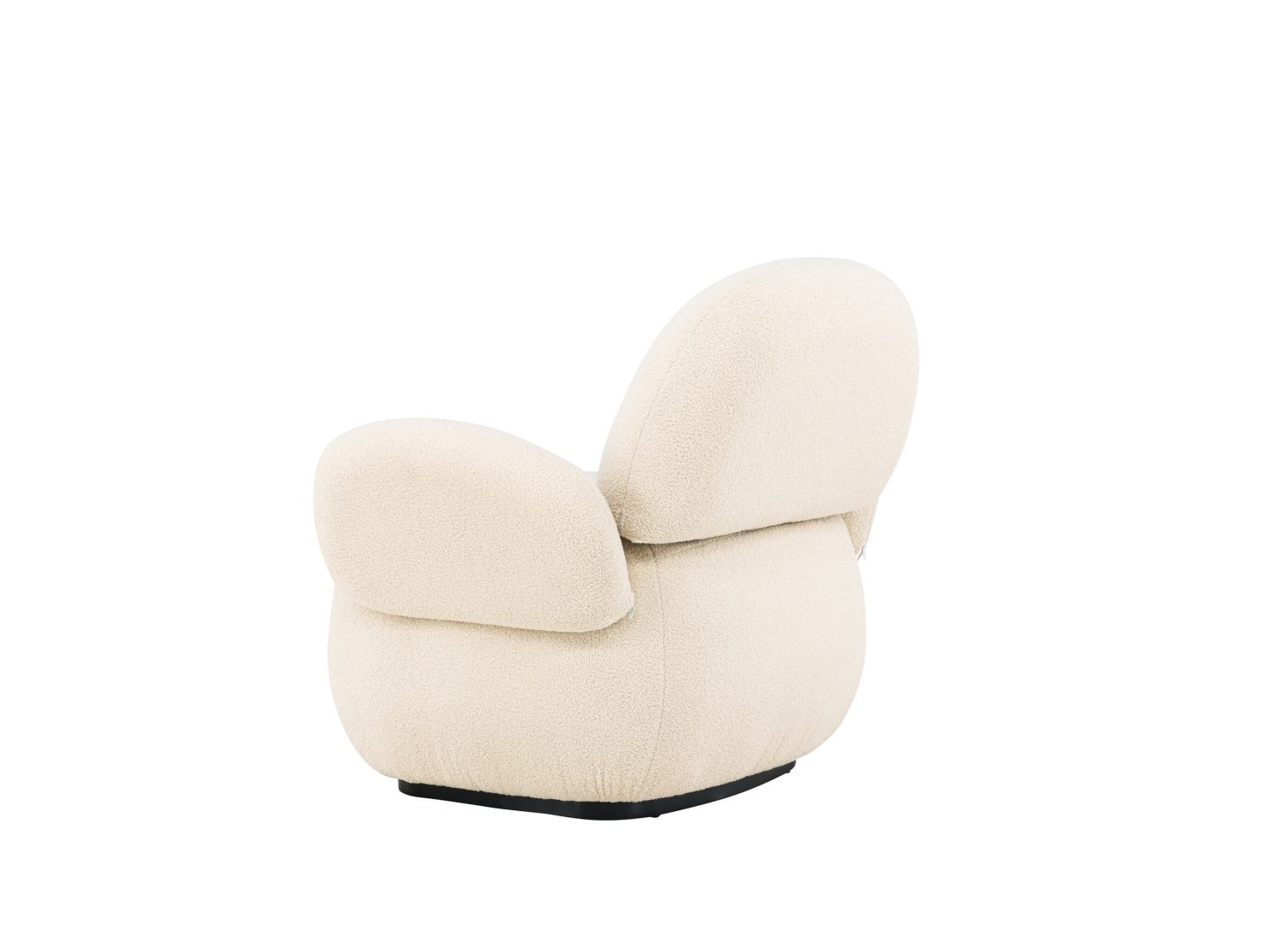 Fauteuil Sevilla en tissu beige vu sous un autre angle