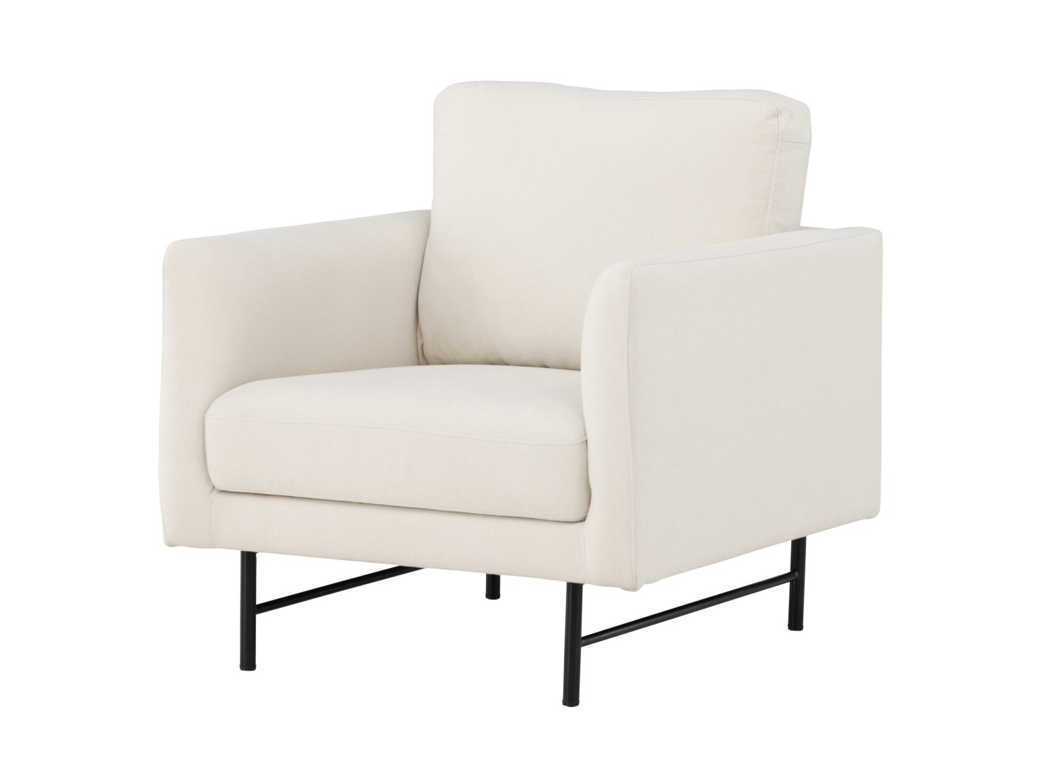 Fauteuil Sky en tissu blanc vu sous un autre angle