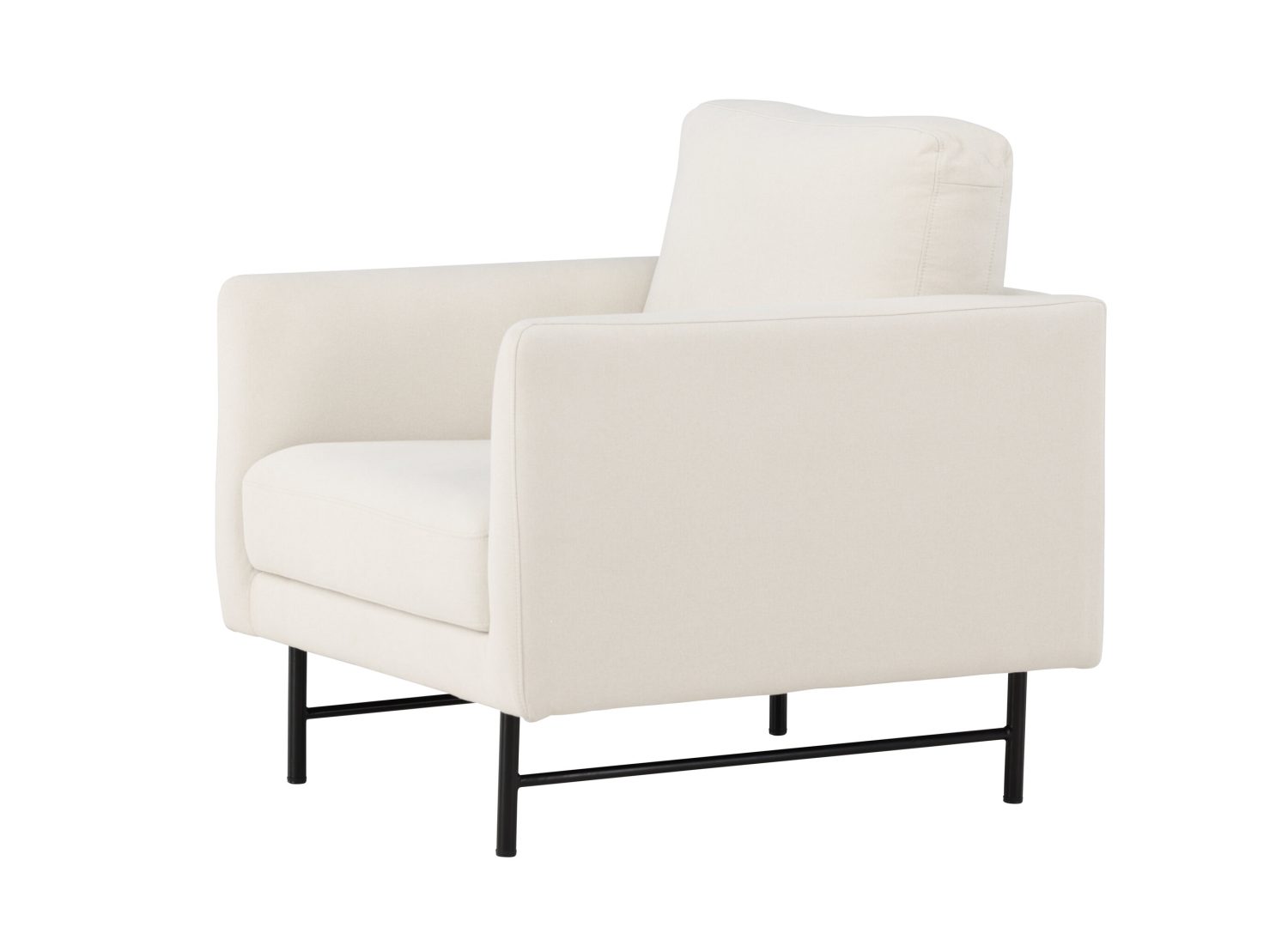 Vue produit du fauteuil Sky en tissu blanc