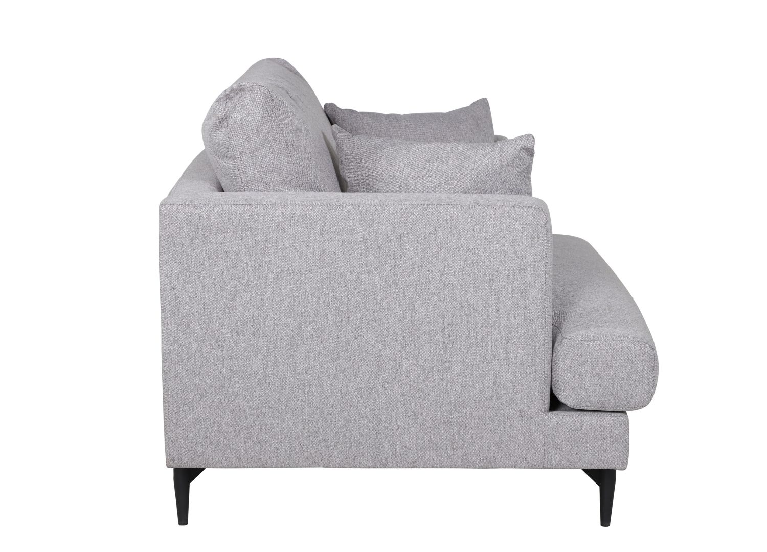 Vue produit du fauteuil Sofia en tissu gris