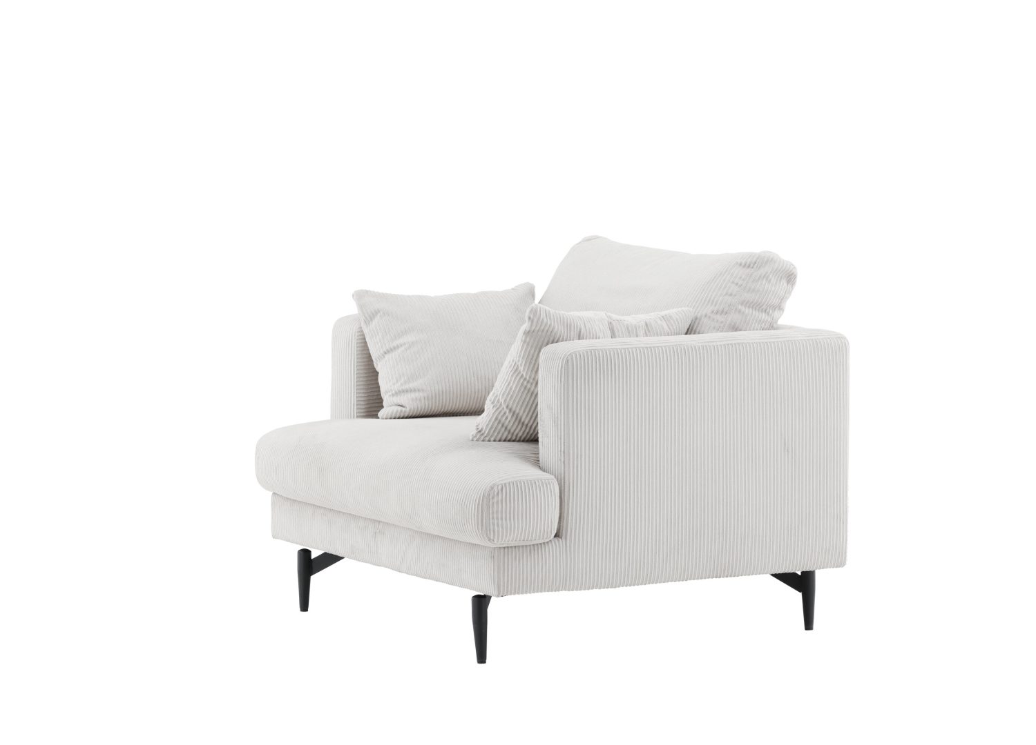 Vue produit du fauteuil Sofia en velours côtelé beige