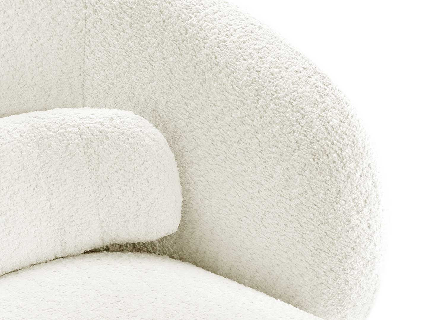 Fauteuil teddy blanc pivotant