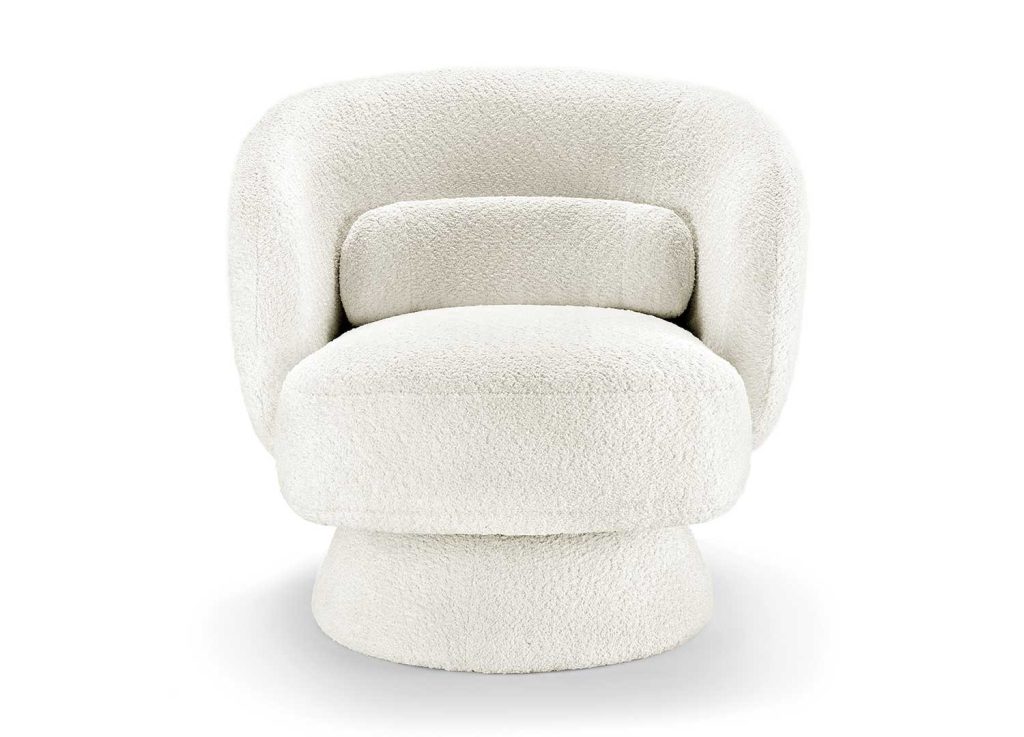 Fauteuil teddy blanc pivotant