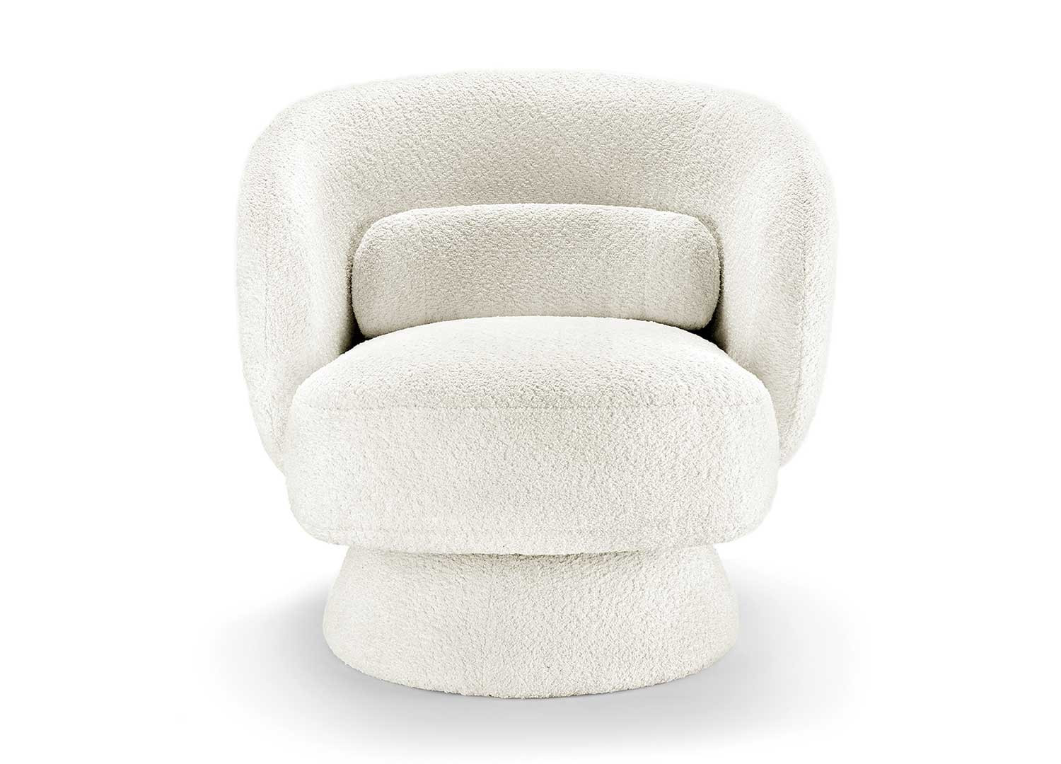 Fauteuil teddy blanc pivotant