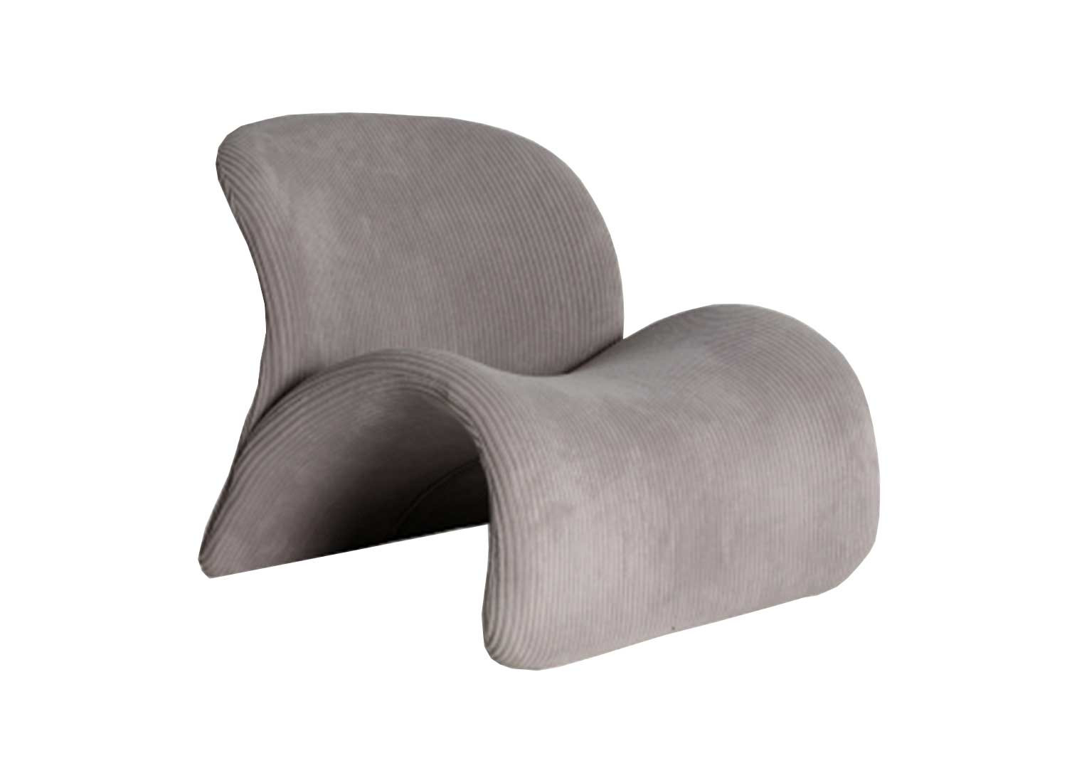 Fauteuil tissu côtelé gris Greta