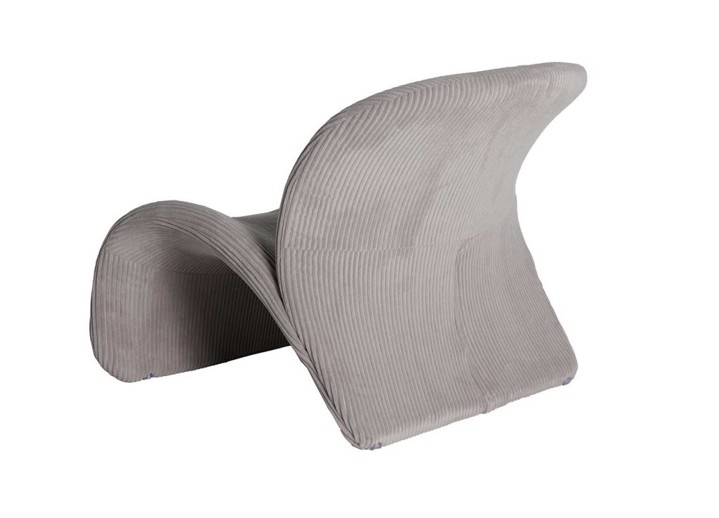 Fauteuil tissu côtelé gris Greta