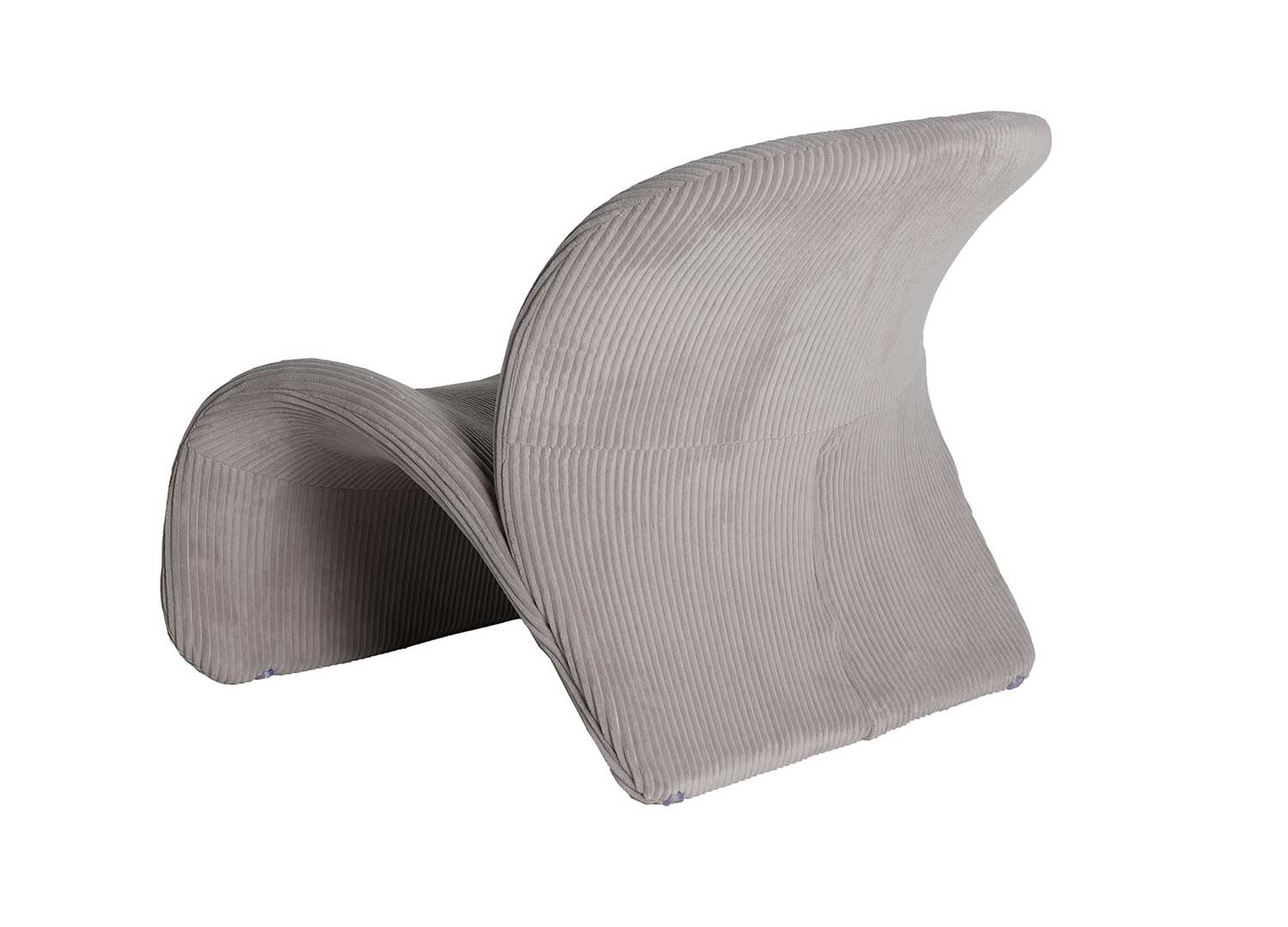 Fauteuil tissu côtelé gris Greta