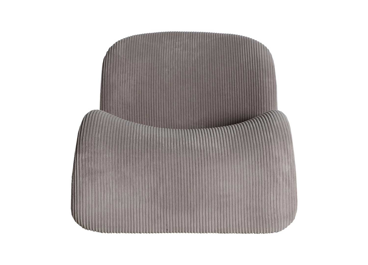 Fauteuil tissu côtelé gris Greta