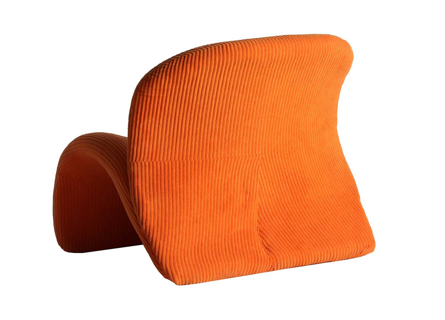 Fauteuil tissu côtelé orange Greta