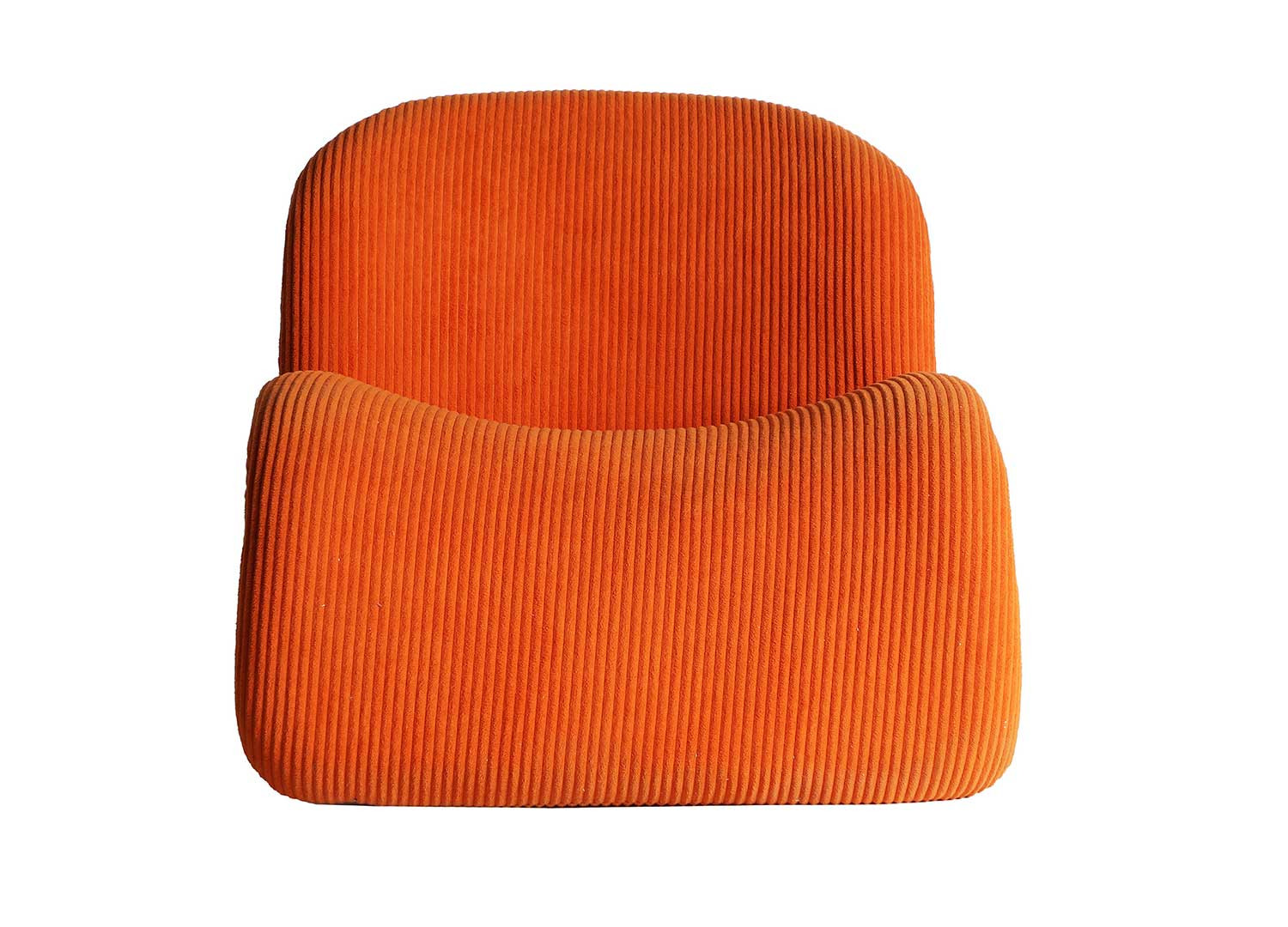 Fauteuil tissu côtelé orange Greta