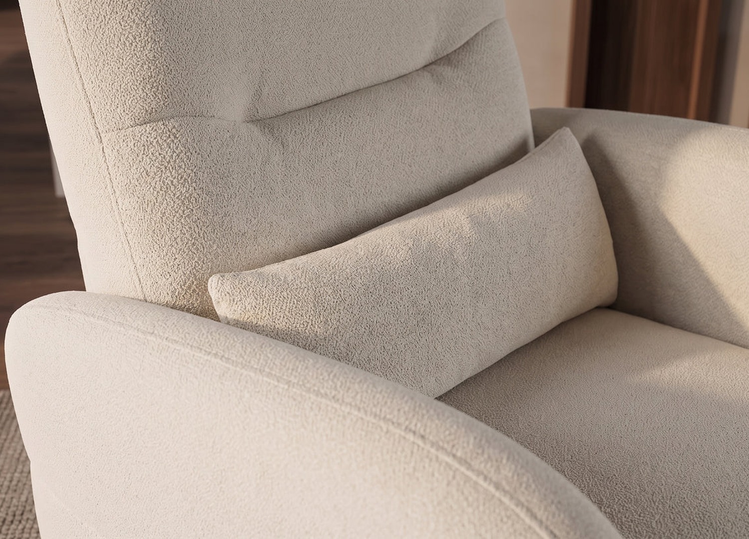 Coussin lombaire inclus avec le fauteuil relax Vélyos beige