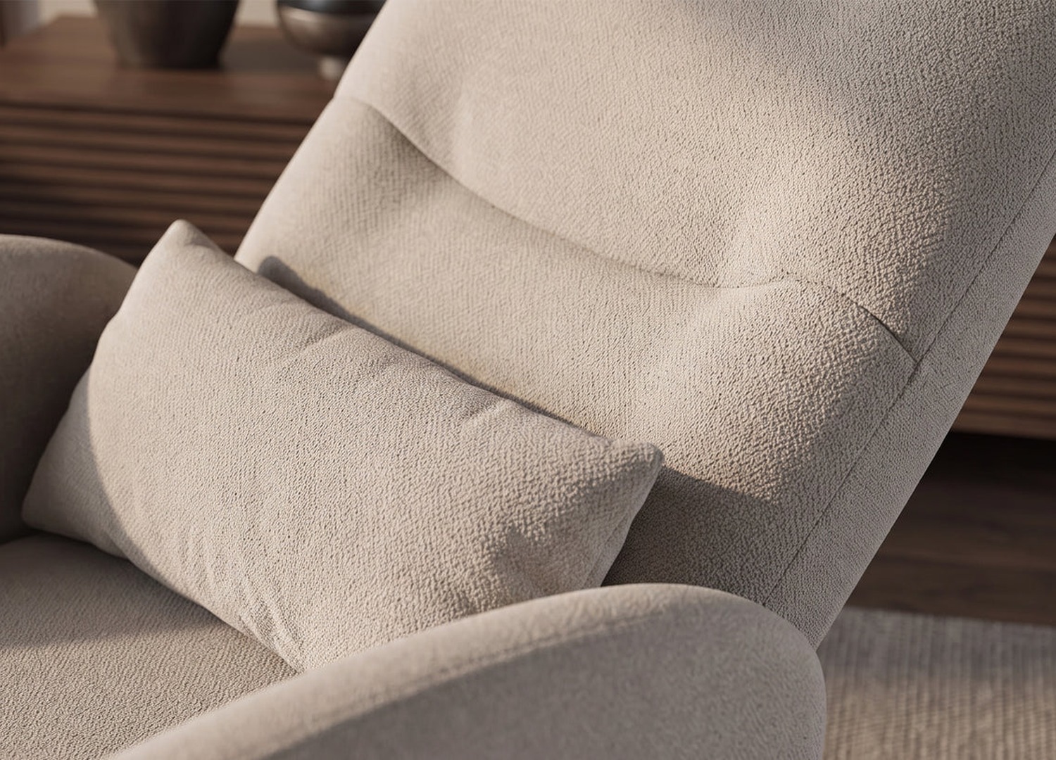 Coussin lombaire inclus avec le fauteuil relax Vélyos greige